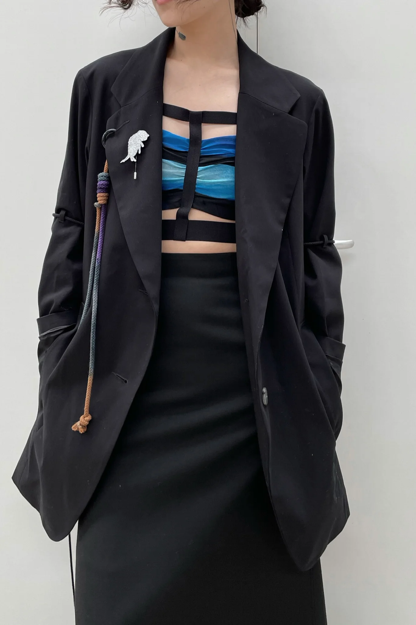 Song for the mute "Little Bird" Oversized Suit 211_WJKO53E5_CGDNBLK - Image 4