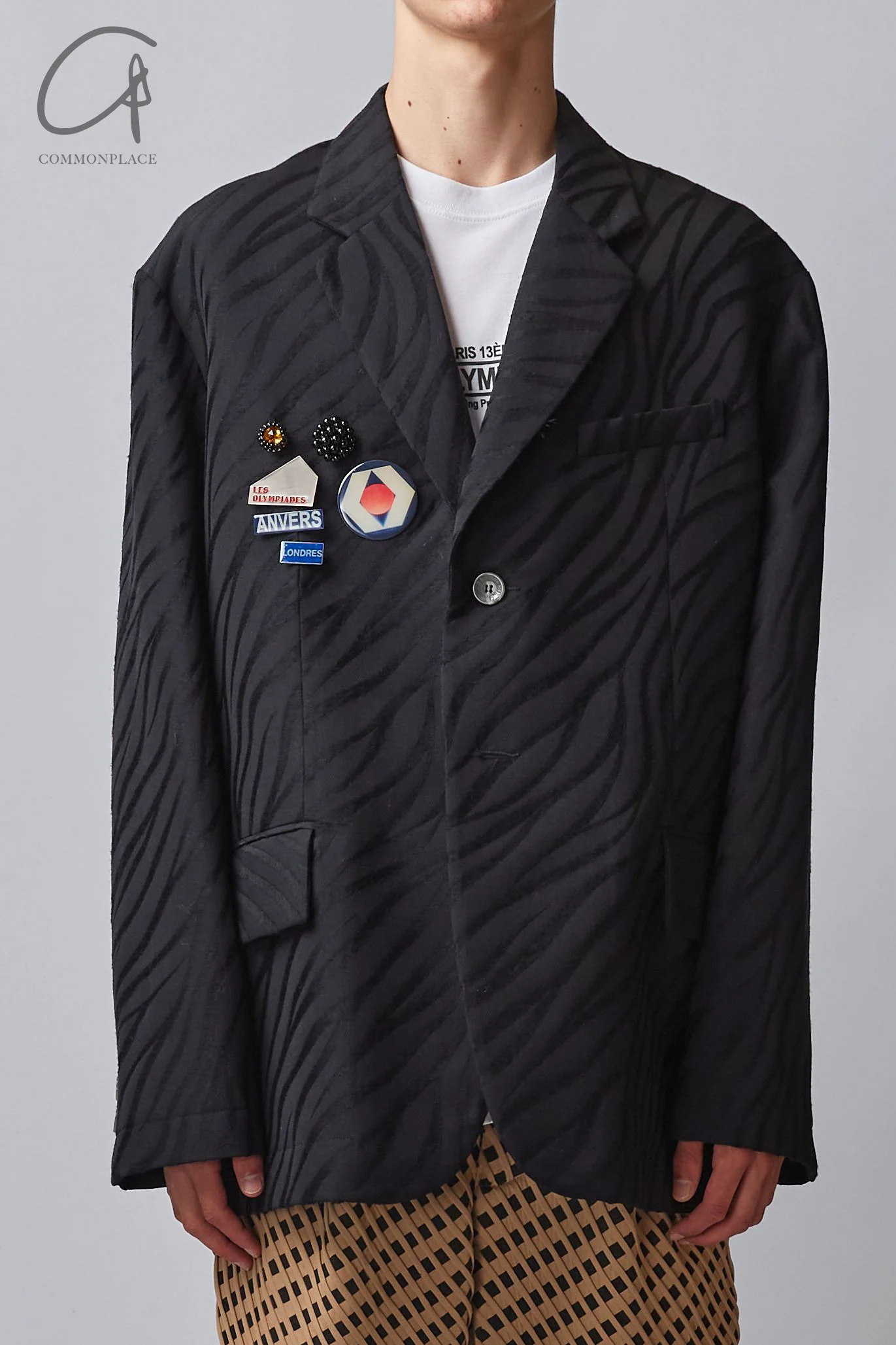 Song for the Mute square sports jacket 222_MJK103_ZBRABLK black - Image 13