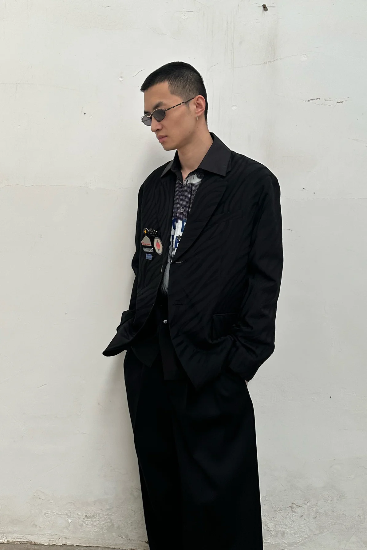 Song for the Mute square sports jacket 222_MJK103_ZBRABLK black - Image 17