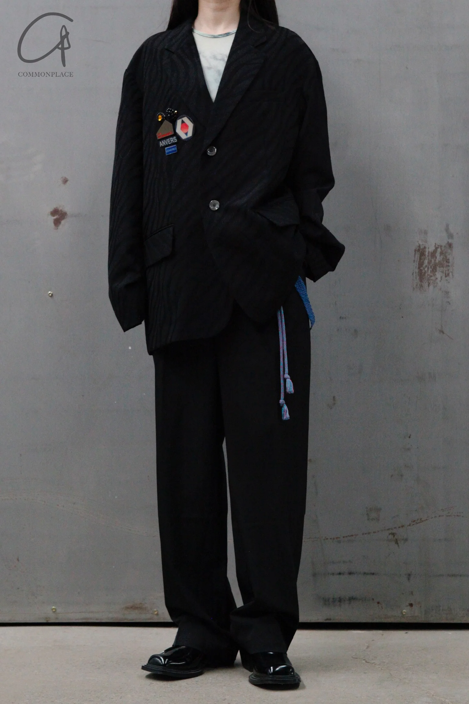 Song for the Mute square sports jacket 222_MJK103_ZBRABLK black - Image 4