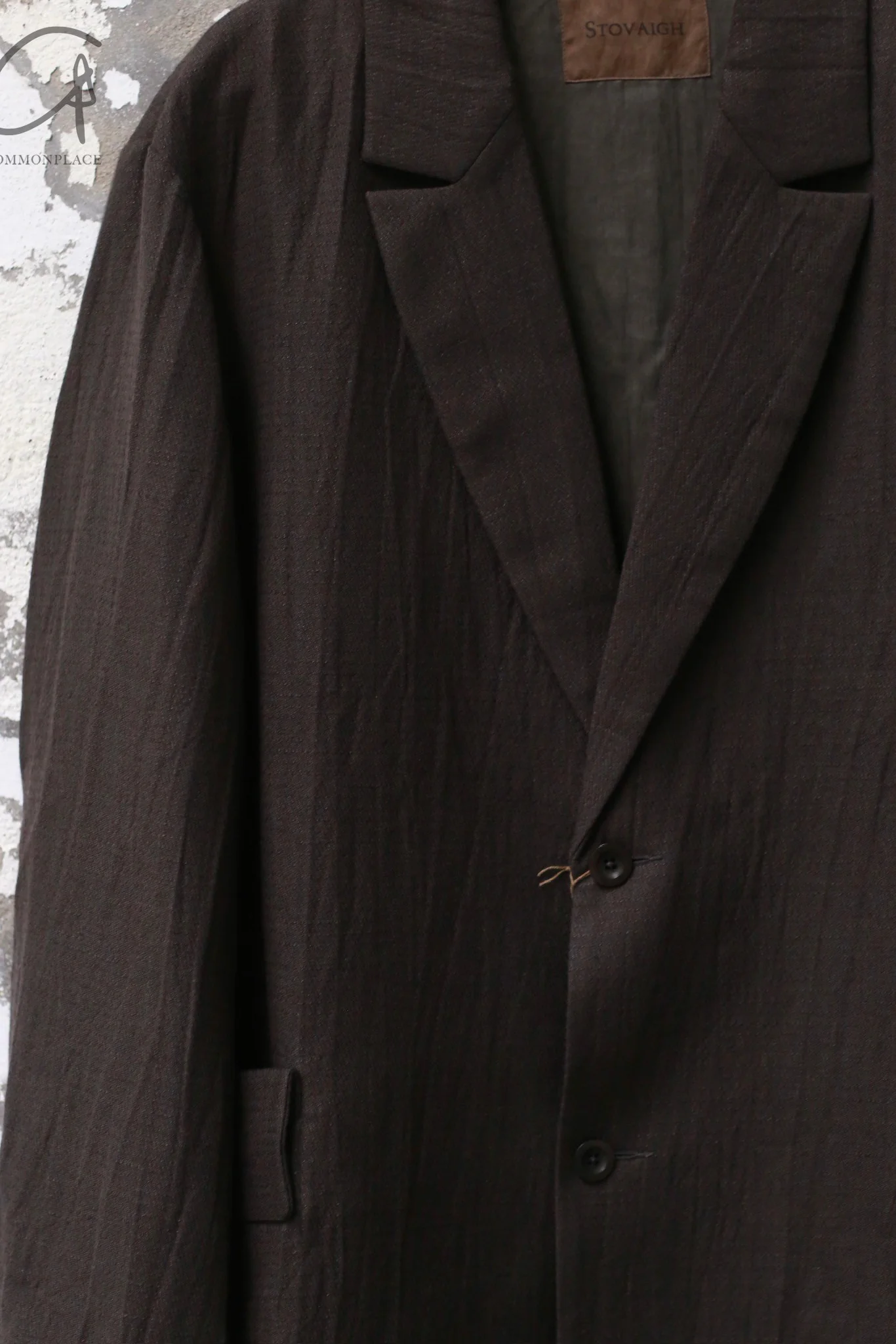 Stovaigh Linen Blazer Jacket STV-STOVWLBZ01-0 Dark - Image 2