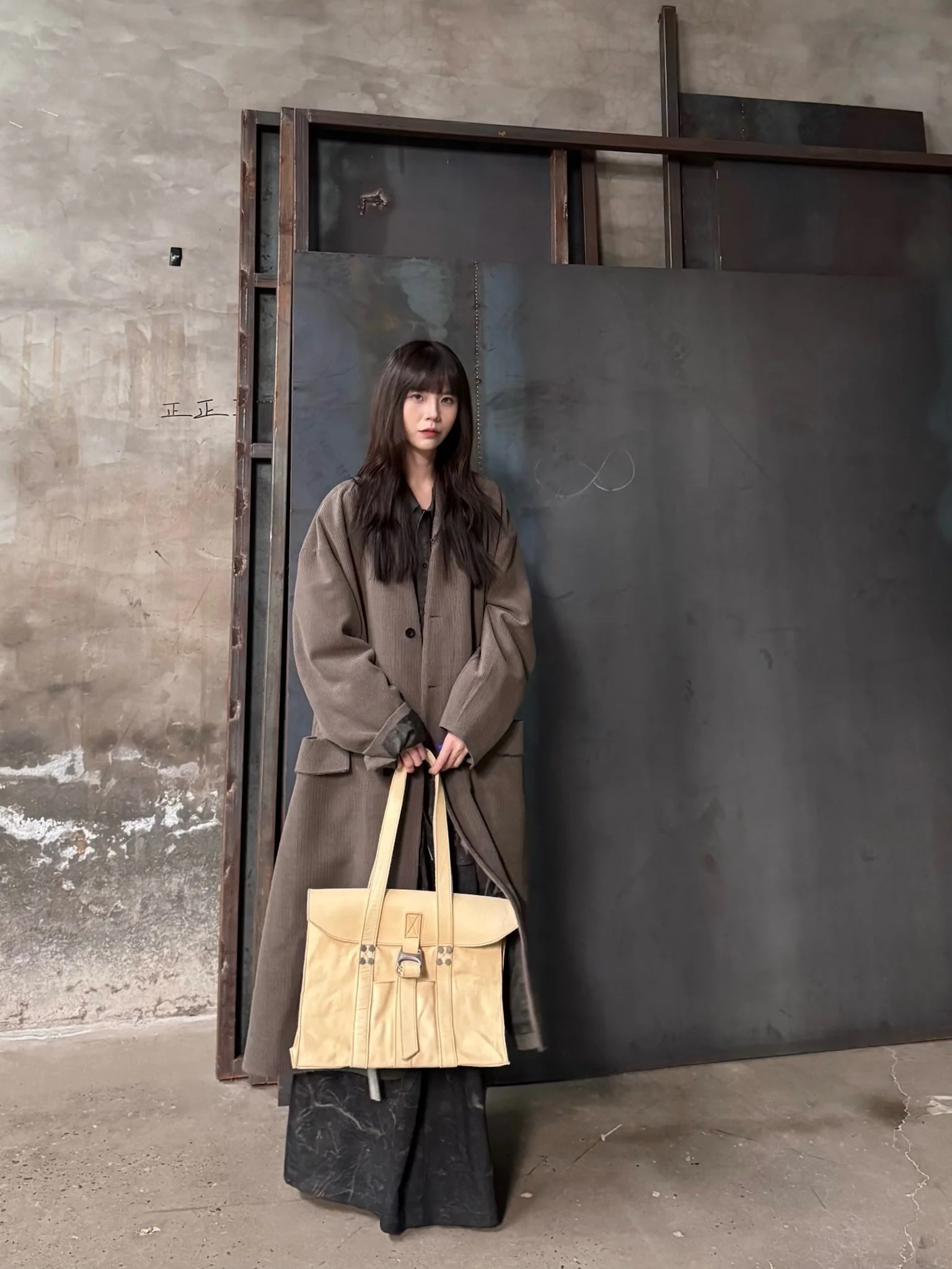 Stovaigh Oversized Collarless Jacket/Wide-Leg Pants STV-ST25074CO-0 Coat - Image 5