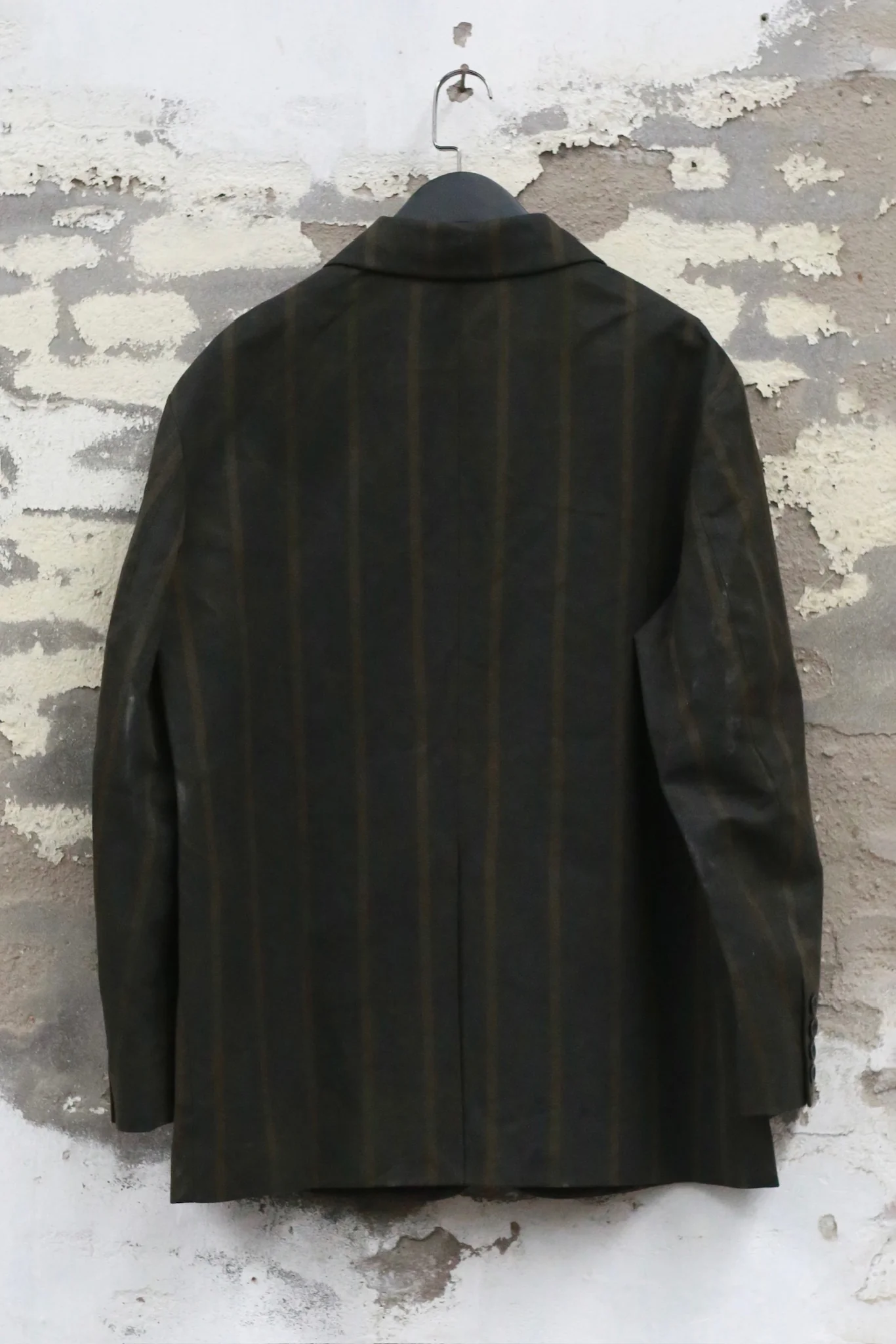 Stovaigh Single-Breasted Hand-Plated Striped Suit Jacket STV-ST25006BZ-TW Hand-Plated Screen Striped Print - Image 2