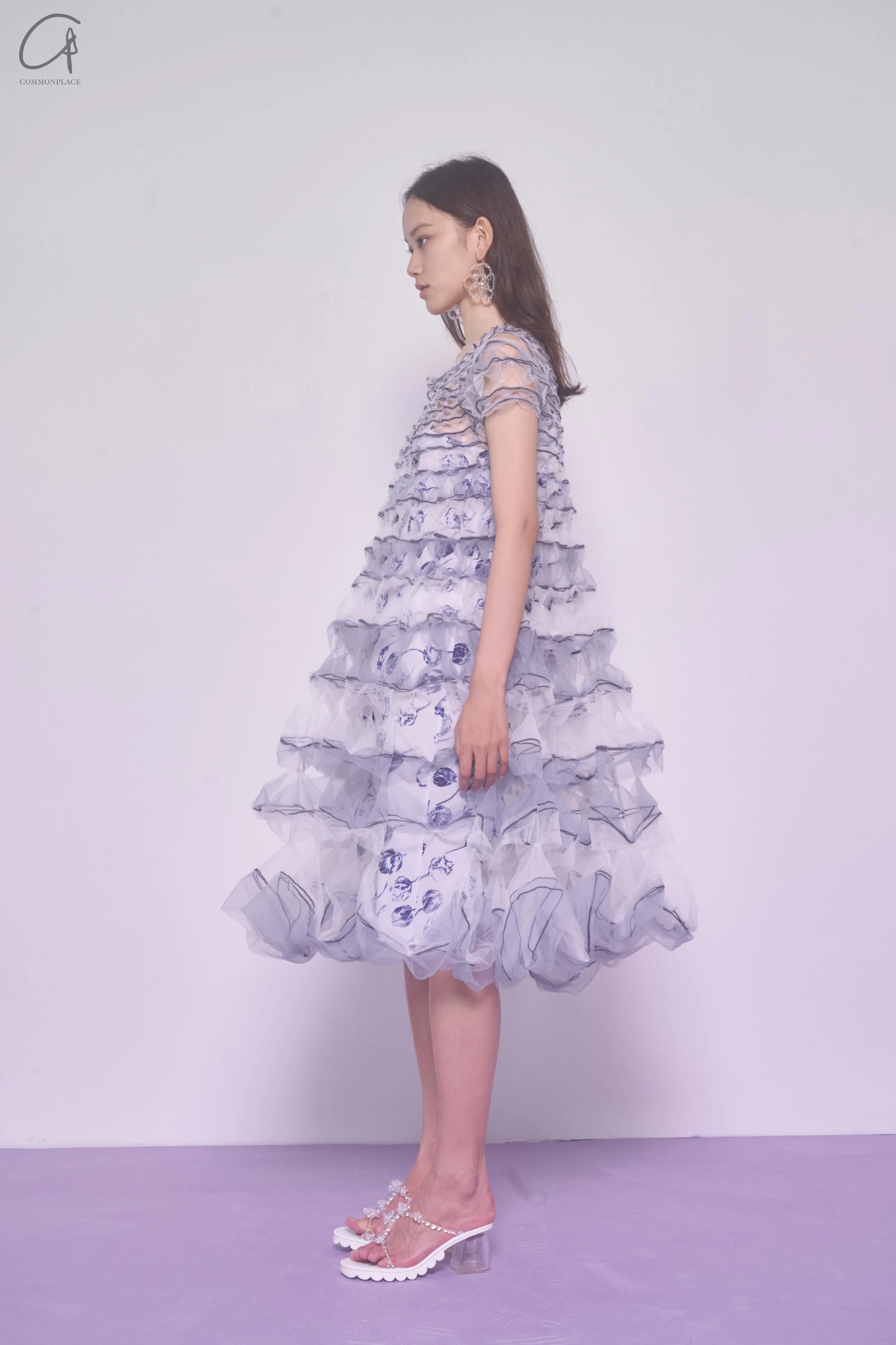 Susanfang blue and white streamer dress (set of two) SS22DRE32TULBLWHT - Image 5