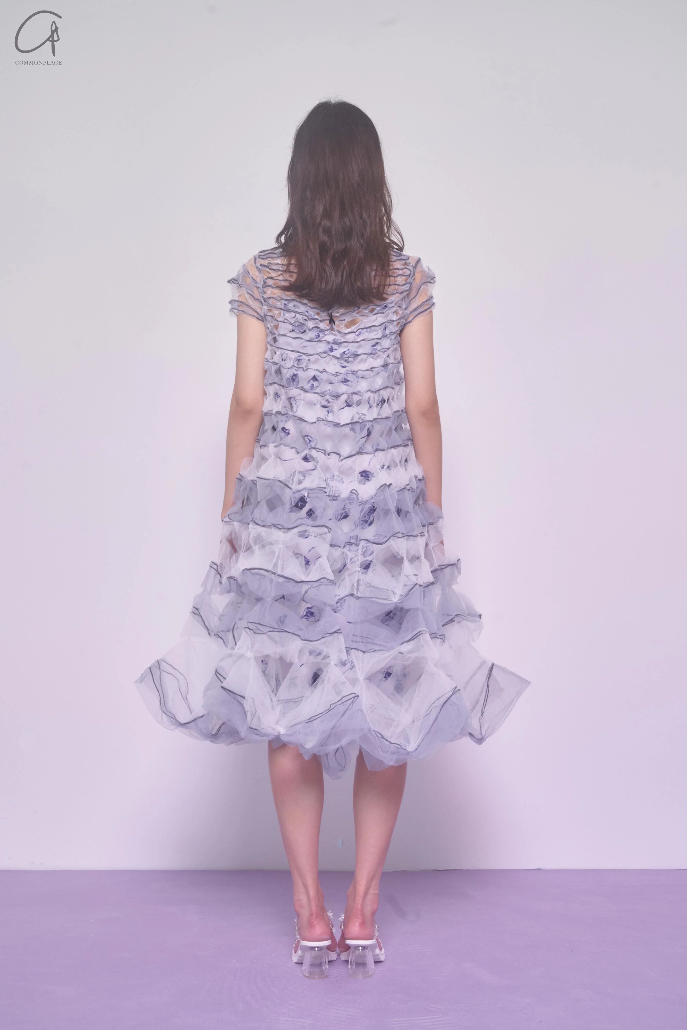 Susanfang blue and white streamer dress (set of two) SS22DRE32TULBLWHT - Image 6