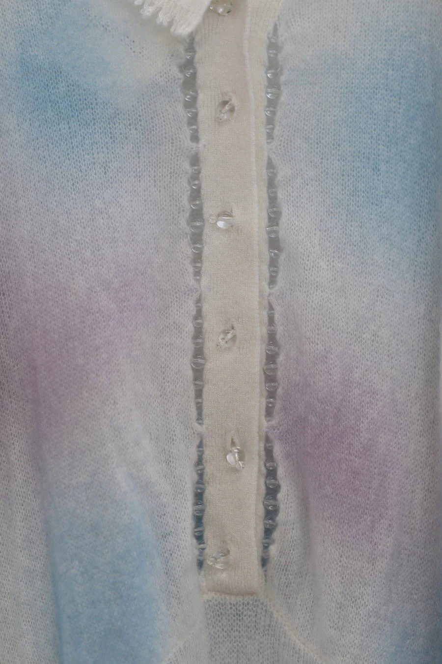 Susanfang Blue Printed Cashmere Foam Button Dress SS22TOP39CASMYEPRT - Image 16