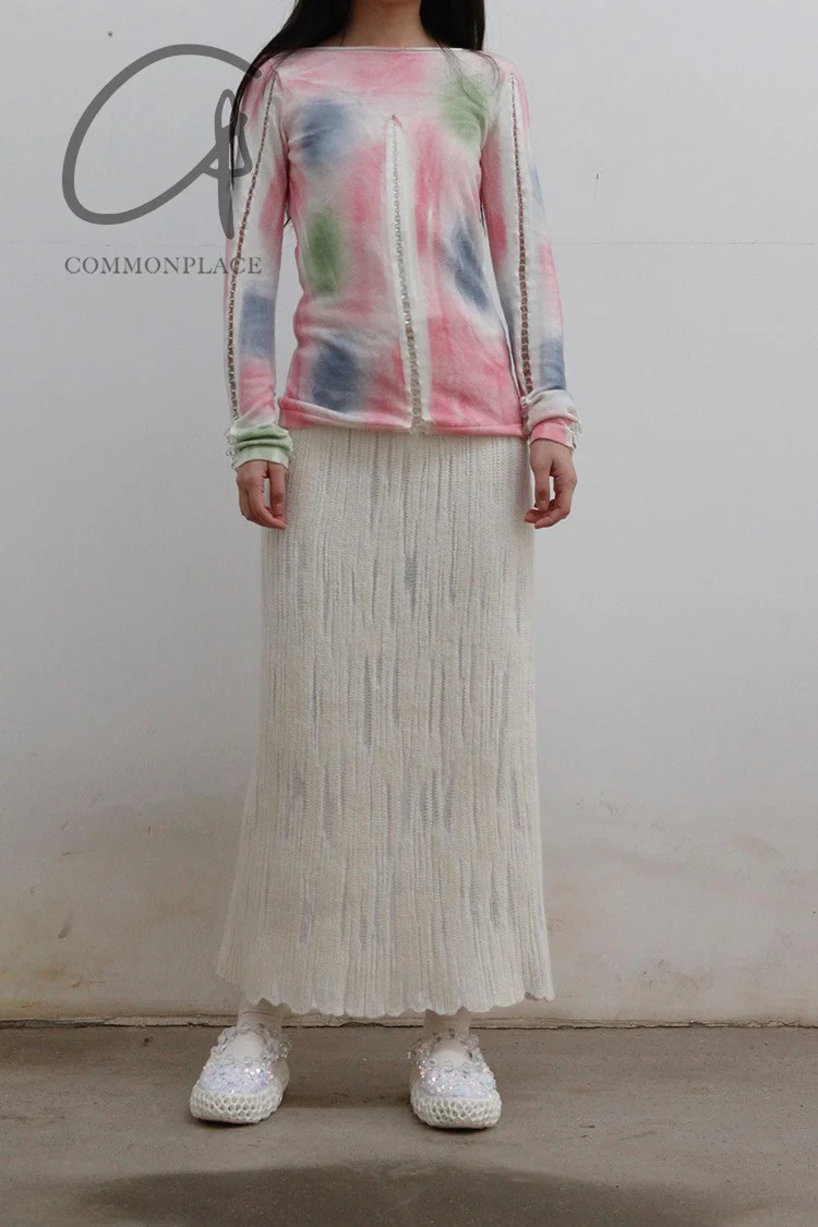 Susanfang Bubble Knit Pink Top AW21JUM03KNITPM PSSF6 - Image 4