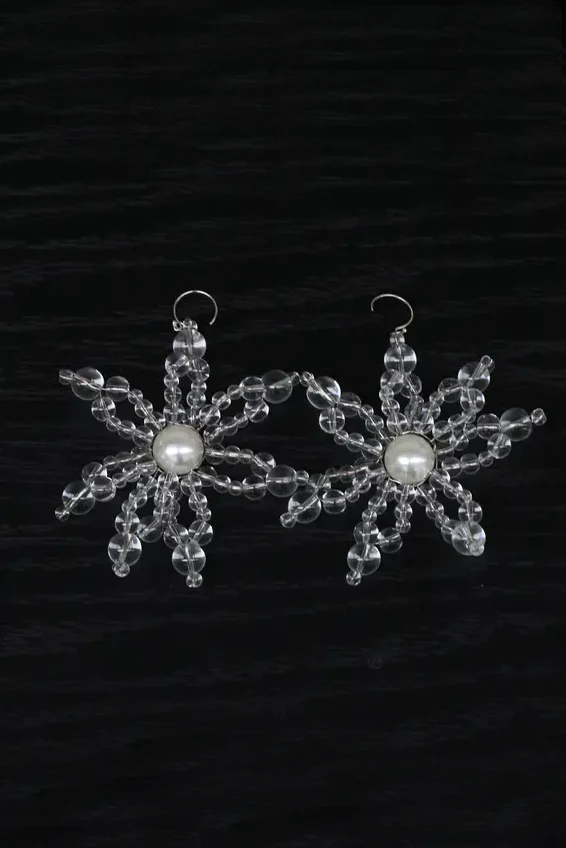 Susanfang Bubble Pearl Snowflake Earrings AW20EAR003GL01PEA001