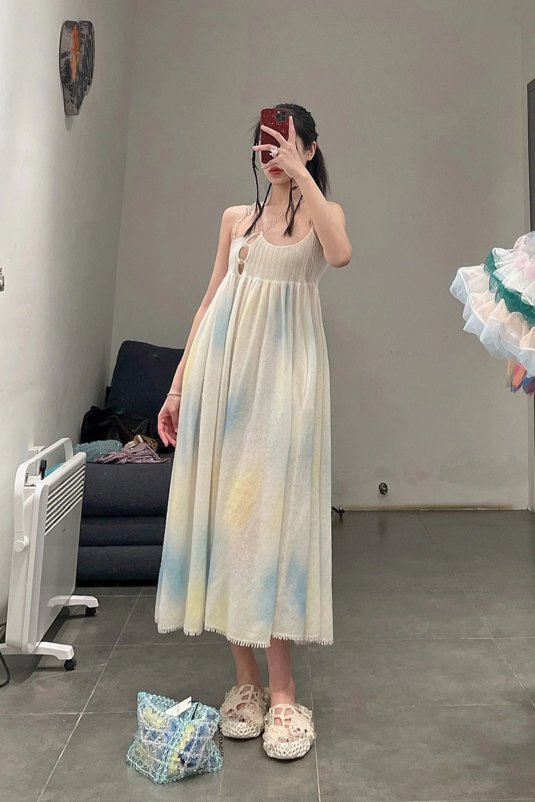 Susanfang Cashmere Bubble Dress SS22DRE39CASMBLPRT - Image 14