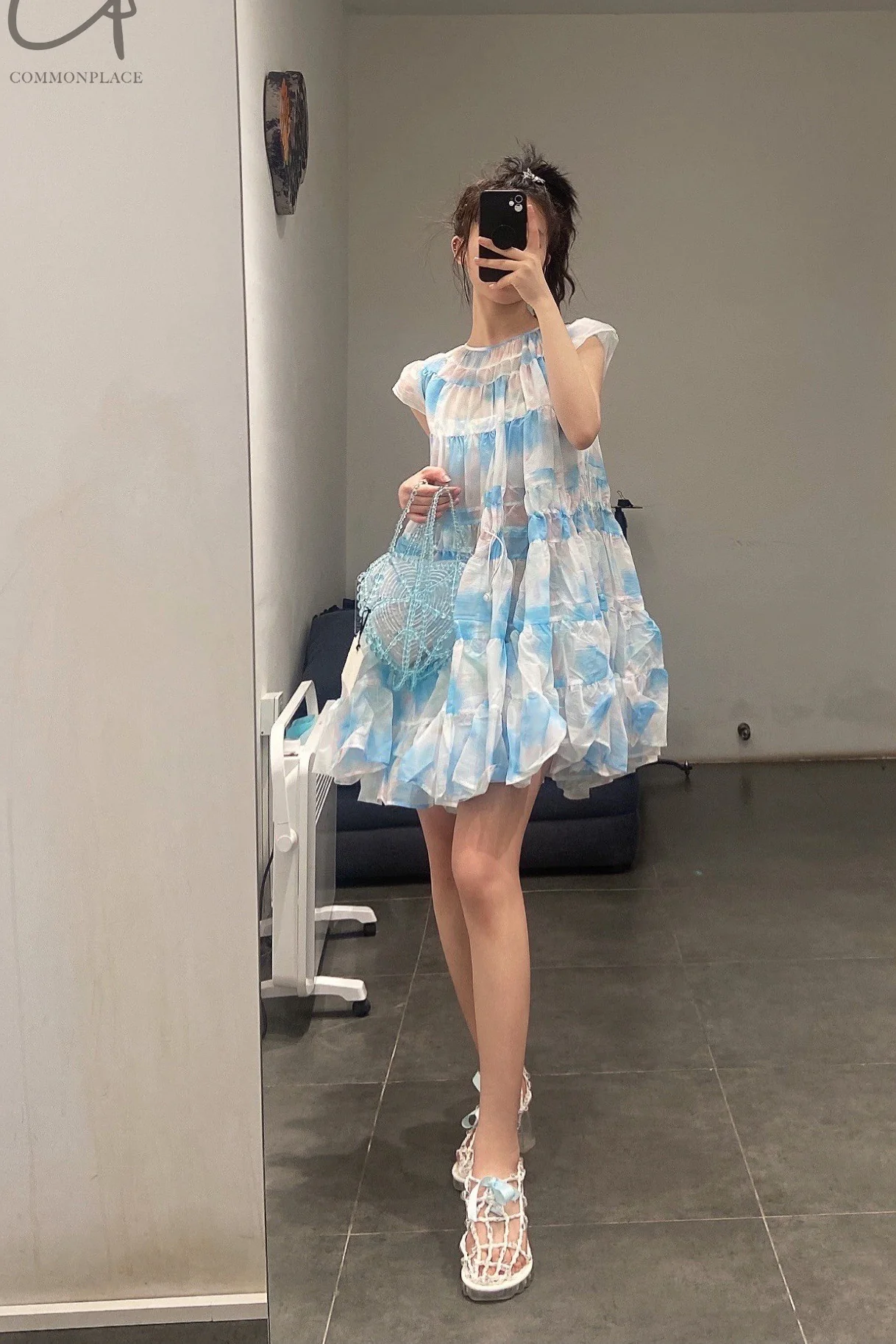 SUSAN FANG Crochet Ribbon Transparent High Heel Sandals Slippers SSF-CROCHET HEEL-TM Transparent - Image 13