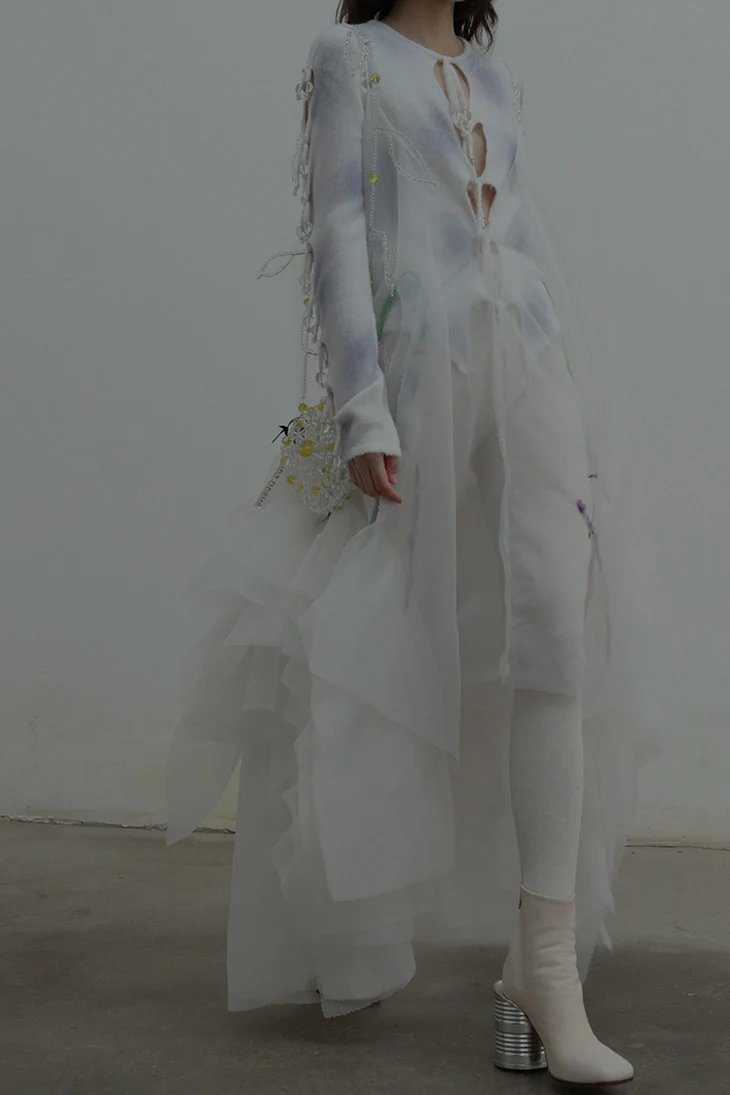 Susanfang Crystal Chain Dress AW20DRE004ORG01WHI001 - Image 14