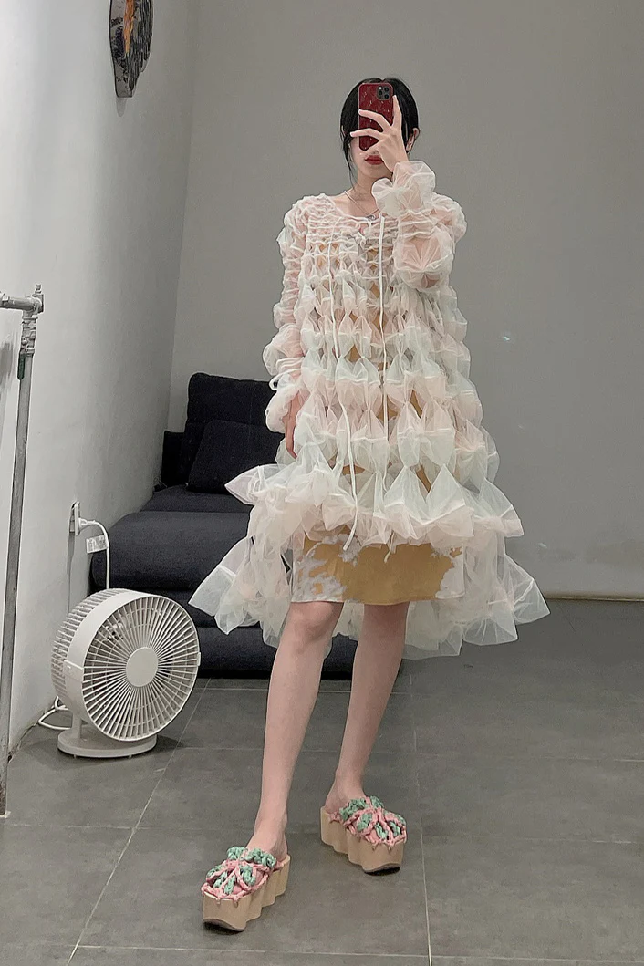 Susanfang hollow dress (with petticoat) AW21DRE12POLRS - Image 20