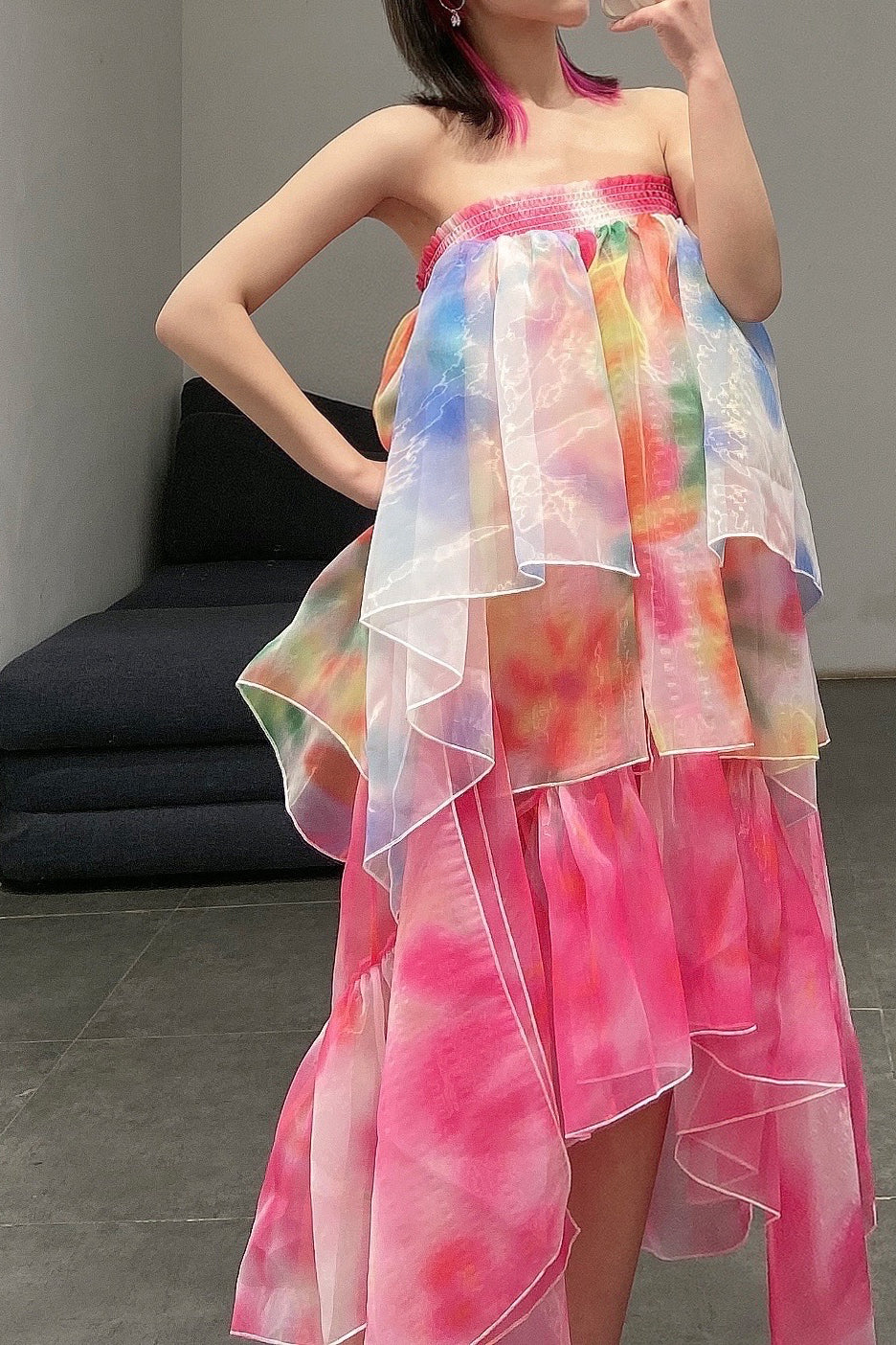 Susanfang Multi-layer Printed Strapless Dress GSS21DR08ORGPRINT - Image 22