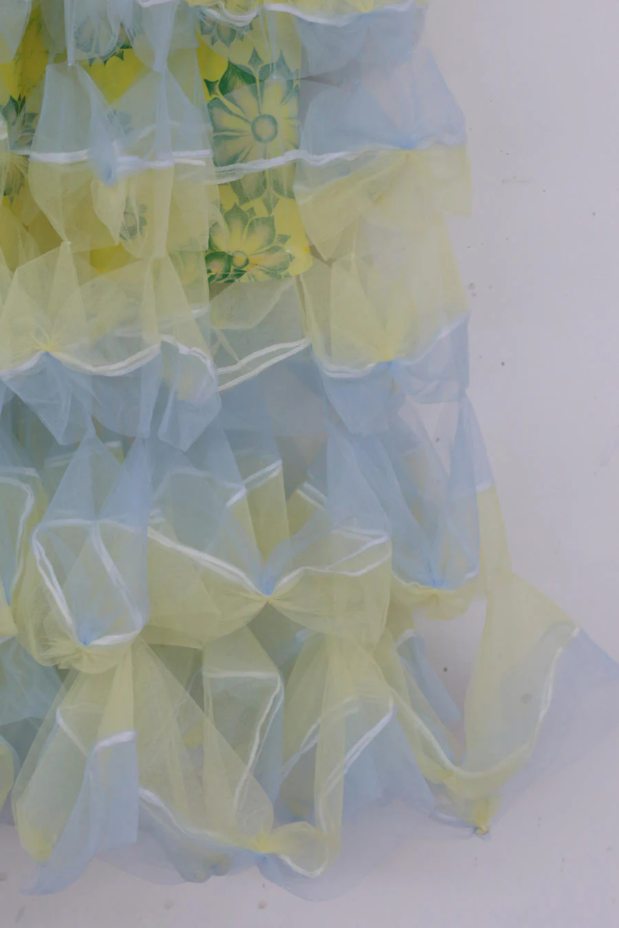Susanfang multicolor stitching suspender skirt (with petticoat) AW21DRE24POLMULTI - Image 4