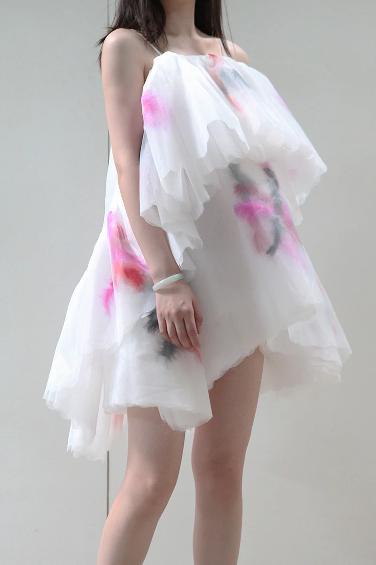 Susanfang pink and purple suspender skirt WR21DR06ORG-PINK - Image 9