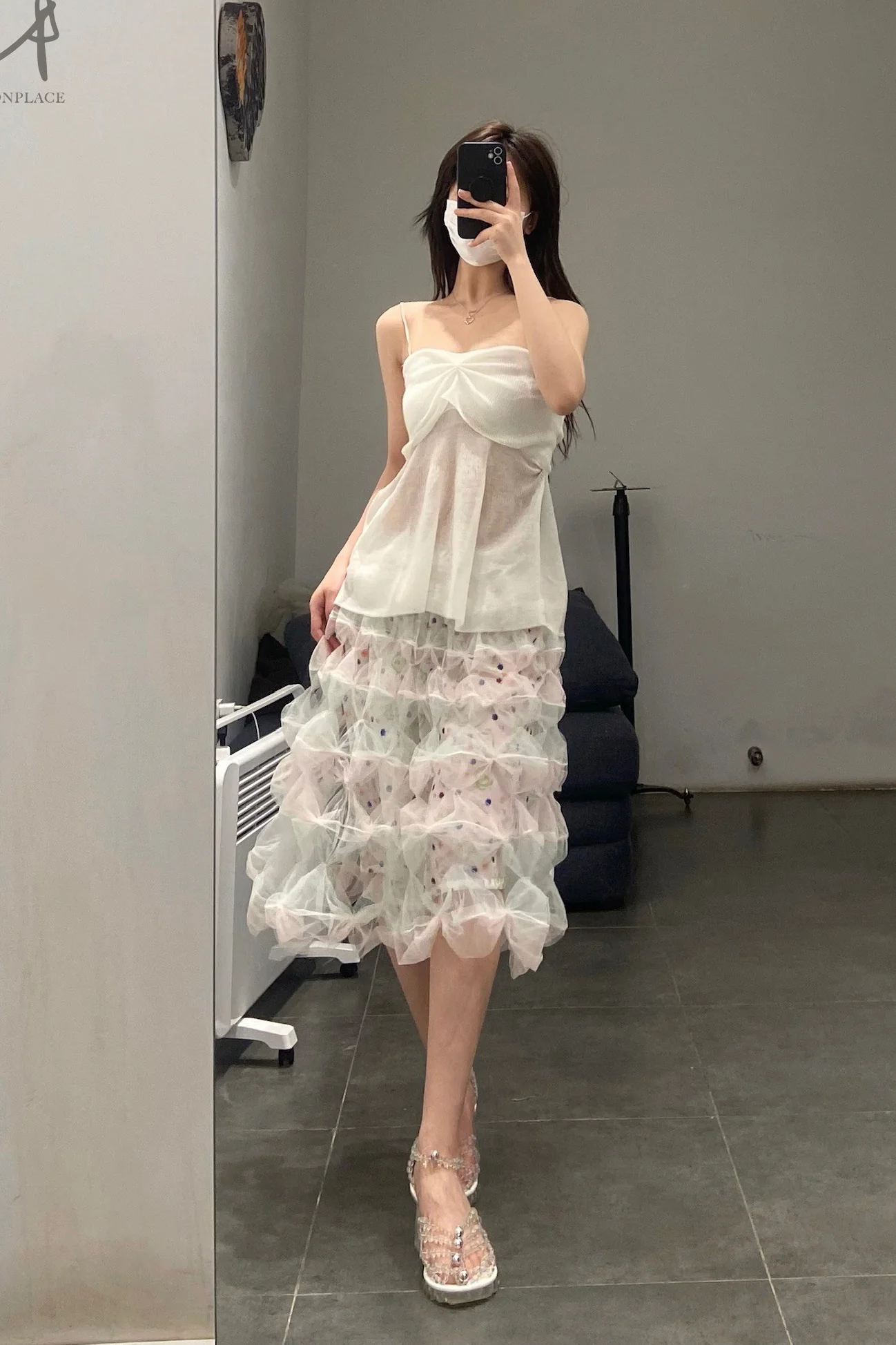 Susanfang Pink Blue Balloon Skirt SS22SKT16TULPKBL - Image 9