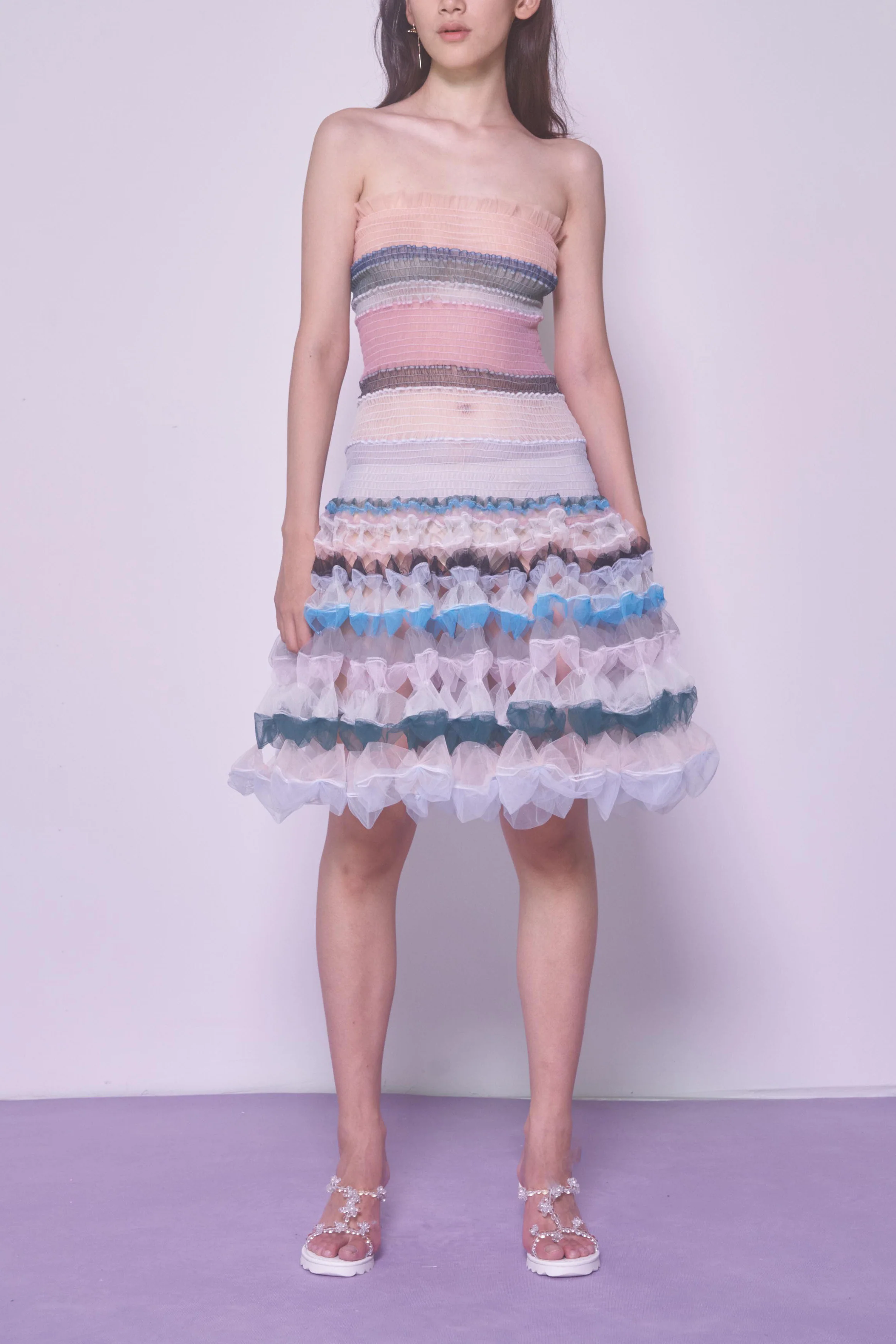 Susanfang Pink Grey Ribbon Dress SS22DRE12TULPKGY - Image 25