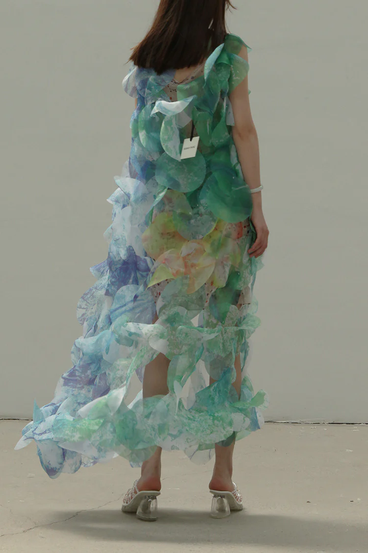 Susanfang printed round neck skirt (with petticoat) SS21DR10ORGRINT - Image 7