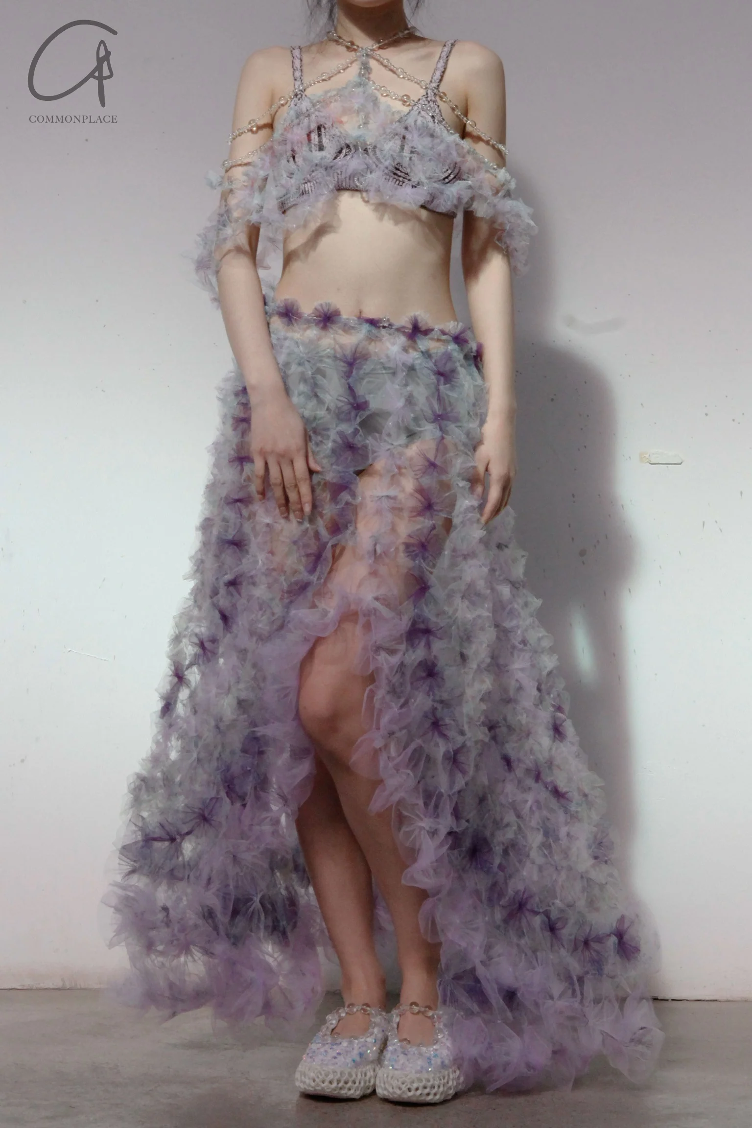 Susanfang Purple and White Air Flower Dress (Two Pieces) SS22DRE34TULPURWHT - Image 2