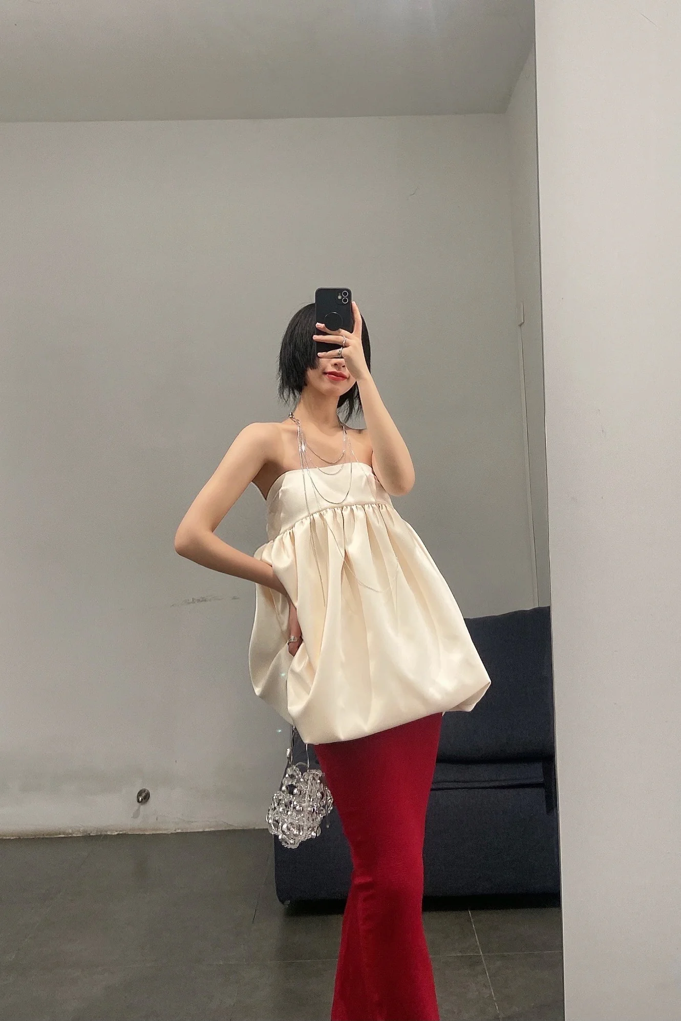 Susanfang Silver Leaf Blessing Bubble Net Mini Bag SS21BAG5018KGLWHGOMETX - Image 13