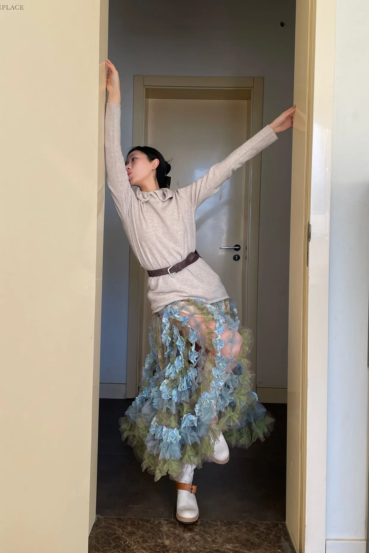 Susanfang sky petal skirt (with lining) SS23SK04AAIRFLOWER - Image 15