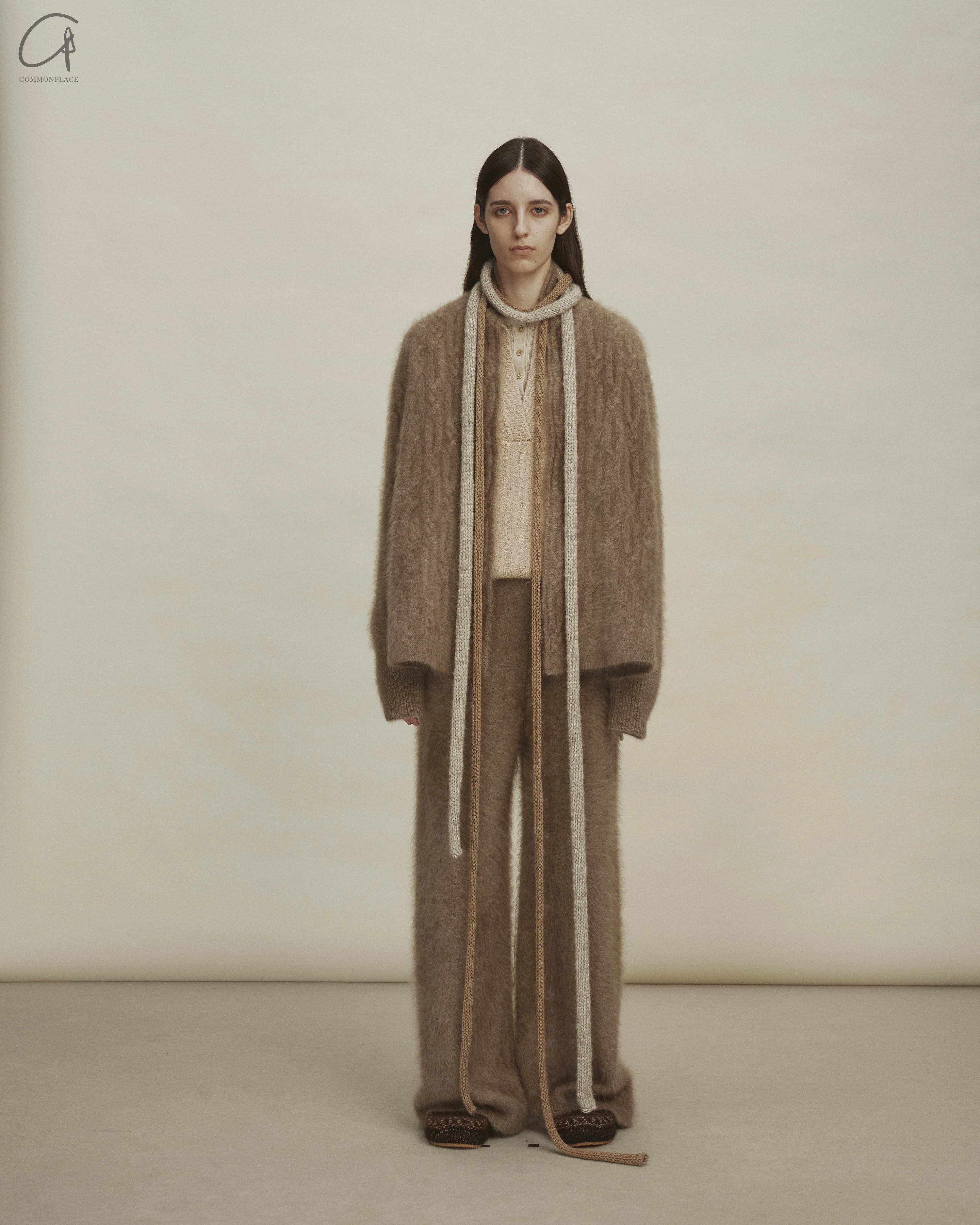 SWAYING 24 Autumn and Winter Cashmere Brushed Straight Pants SW-SW24AW3B41-TUO Camel - Image 12