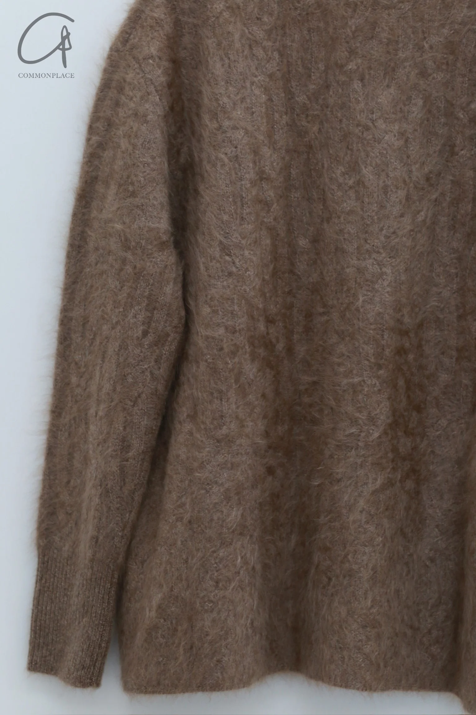 SWAYING 24 Autumn and Winter Cashmere Thick Thread Flower Pattern Brushed Cardigan SW-SW24AW1T89-HZ Flower Brown - Image 3