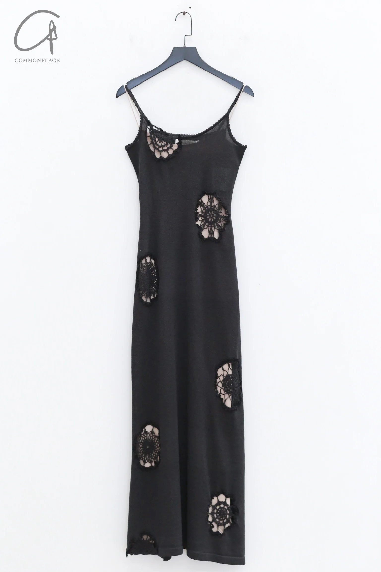 SWAYING 24 Autumn and Winter Crochet Splicing Suspender Long Skirt SW-SW24AW2L09-HEIHUI Black and Gray SW-SW24AW2L08 - Image 5