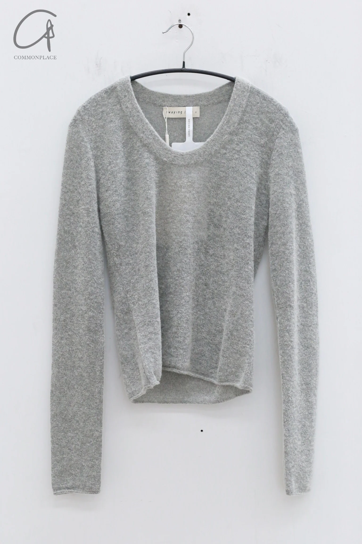 SWAYING 24 Autumn and Winter Low Round Neck Wool Bottoming Shirt SW-SW24AW1T21-QH Light Gray SW24AW1T22 - Image 7