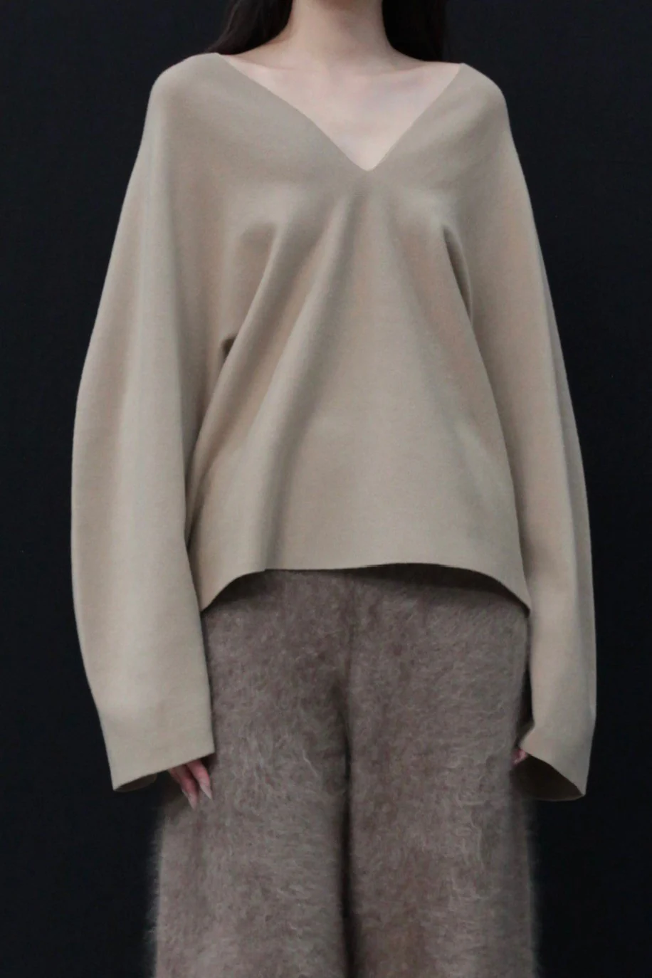 SWAYING 24 Autumn and Winter One-piece wool cardigan SW-SW24AW1T33-TUO Camel SW-SW24AW1T32