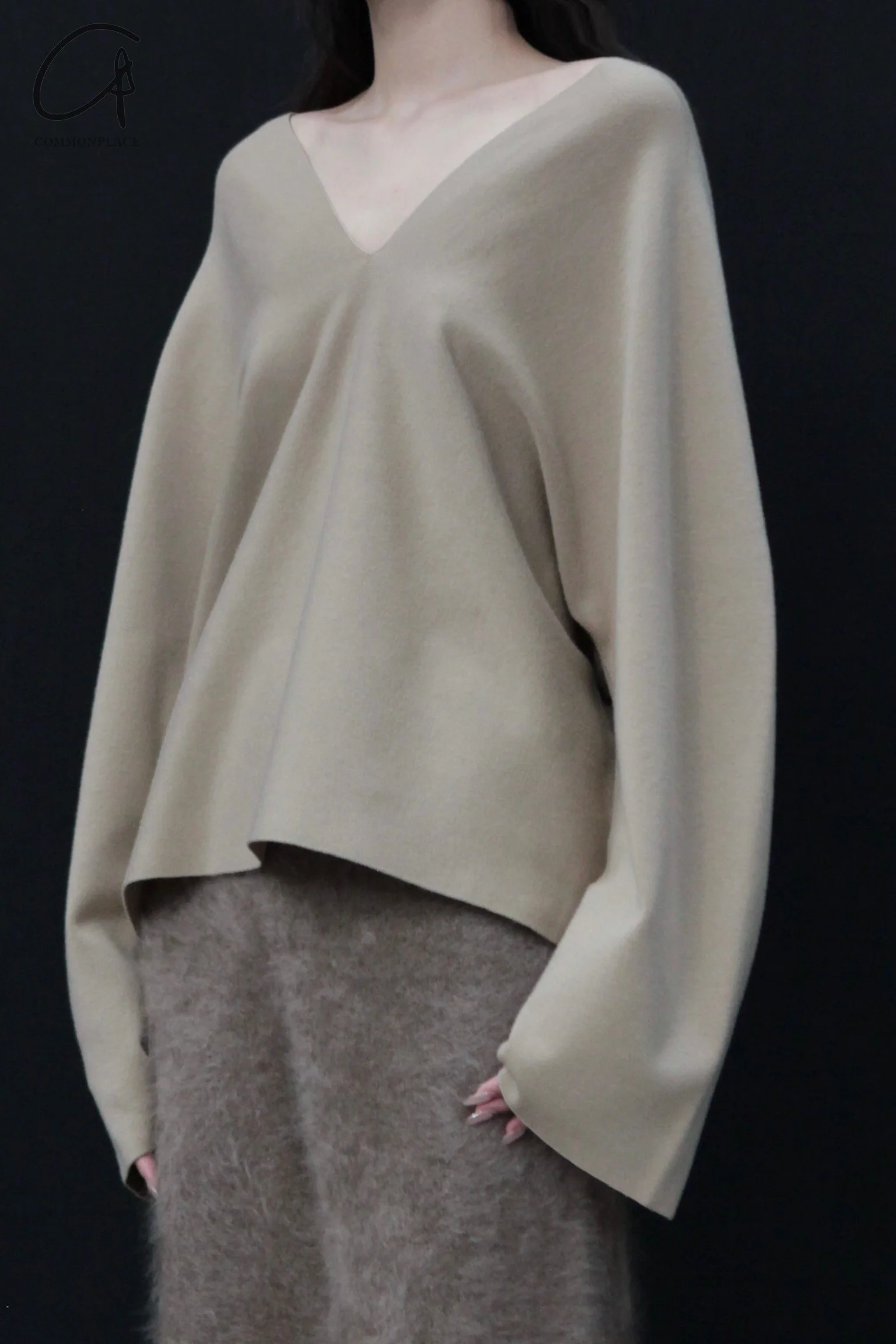 SWAYING 24 Autumn and Winter One-piece wool cardigan SW-SW24AW1T33-TUO Camel SW-SW24AW1T32 - Image 2