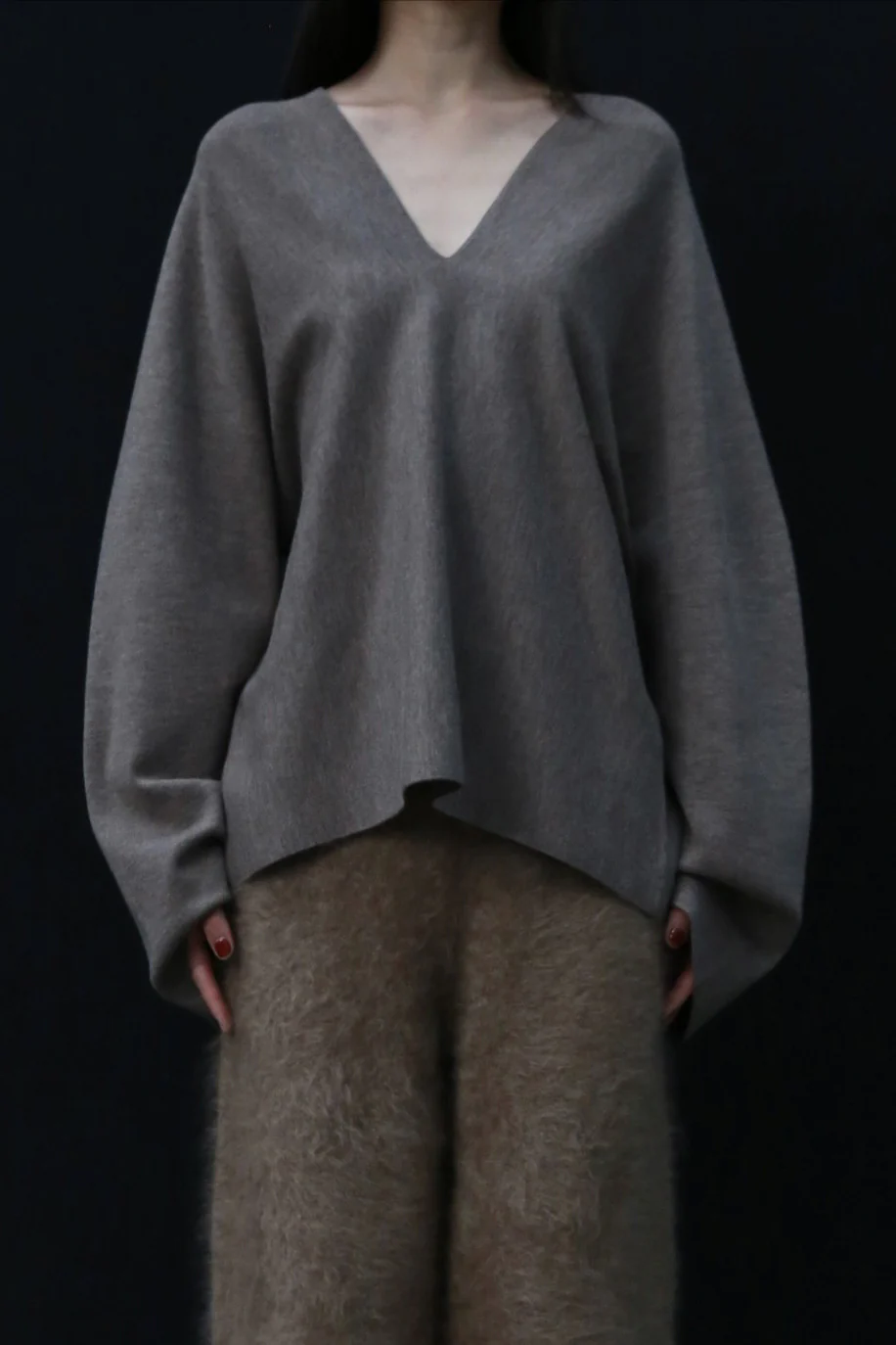SWAYING 24 Autumn and Winter One-piece wool cardigan SW-SW24AW1T34-QZ Light brown SW-SW24AW1T32