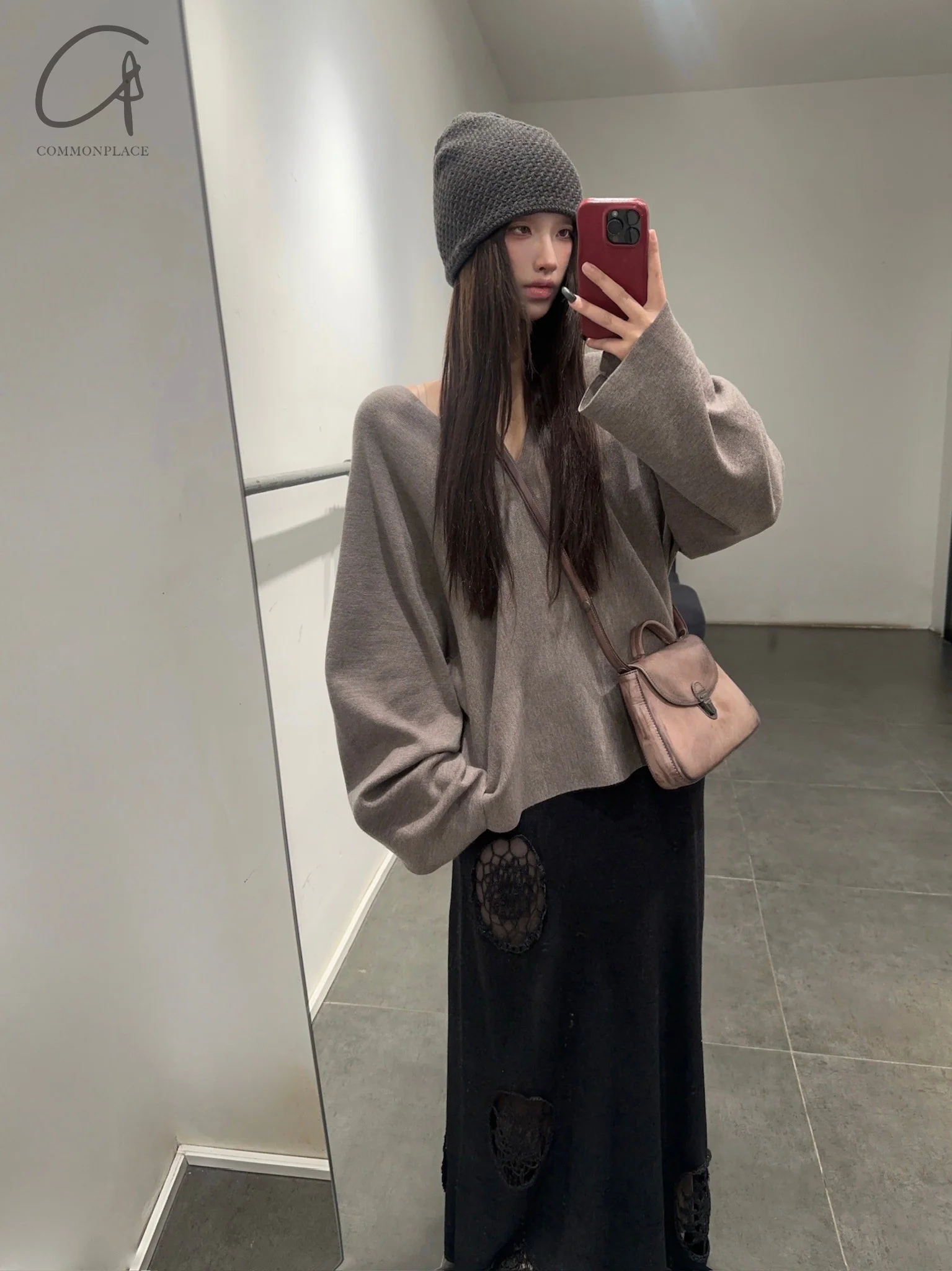 SWAYING 24 Autumn and Winter One-piece wool cardigan SW-SW24AW1T34-QZ Light brown SW-SW24AW1T32 - Image 10