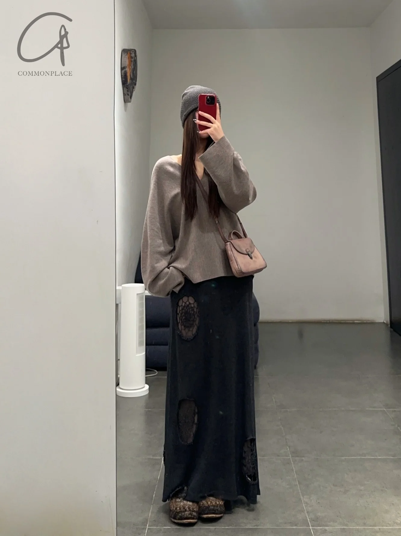SWAYING 24 Autumn and Winter One-piece wool cardigan SW-SW24AW1T34-QZ Light brown SW-SW24AW1T32 - Image 11