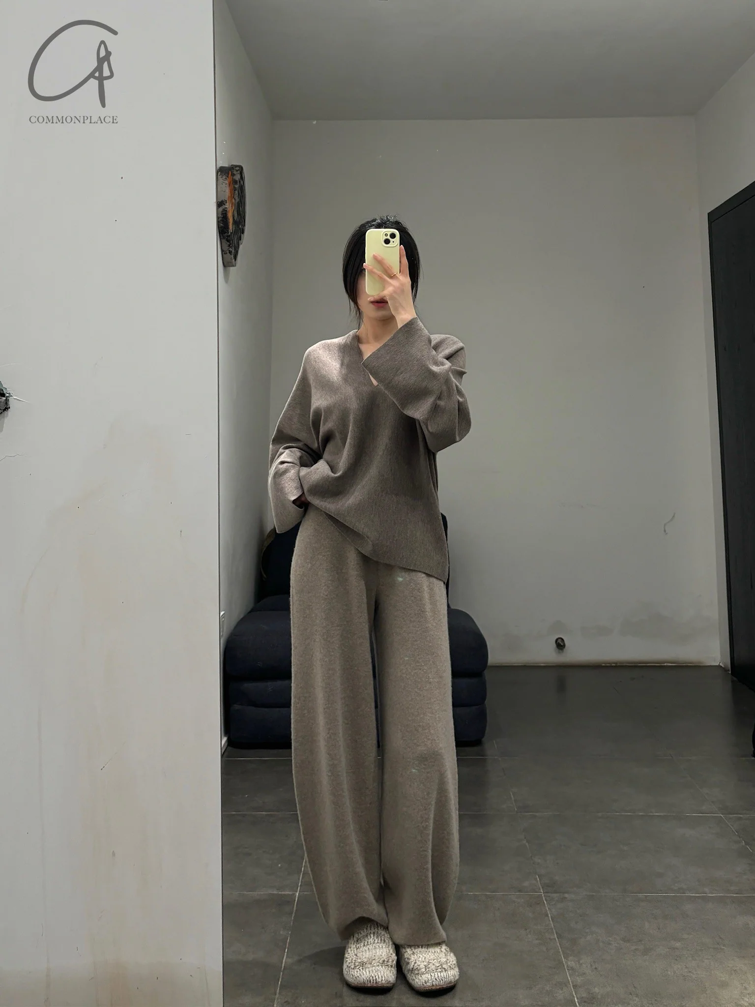 SWAYING 24 Autumn and Winter One-piece wool cardigan SW-SW24AW1T34-QZ Light brown SW-SW24AW1T32 - Image 13