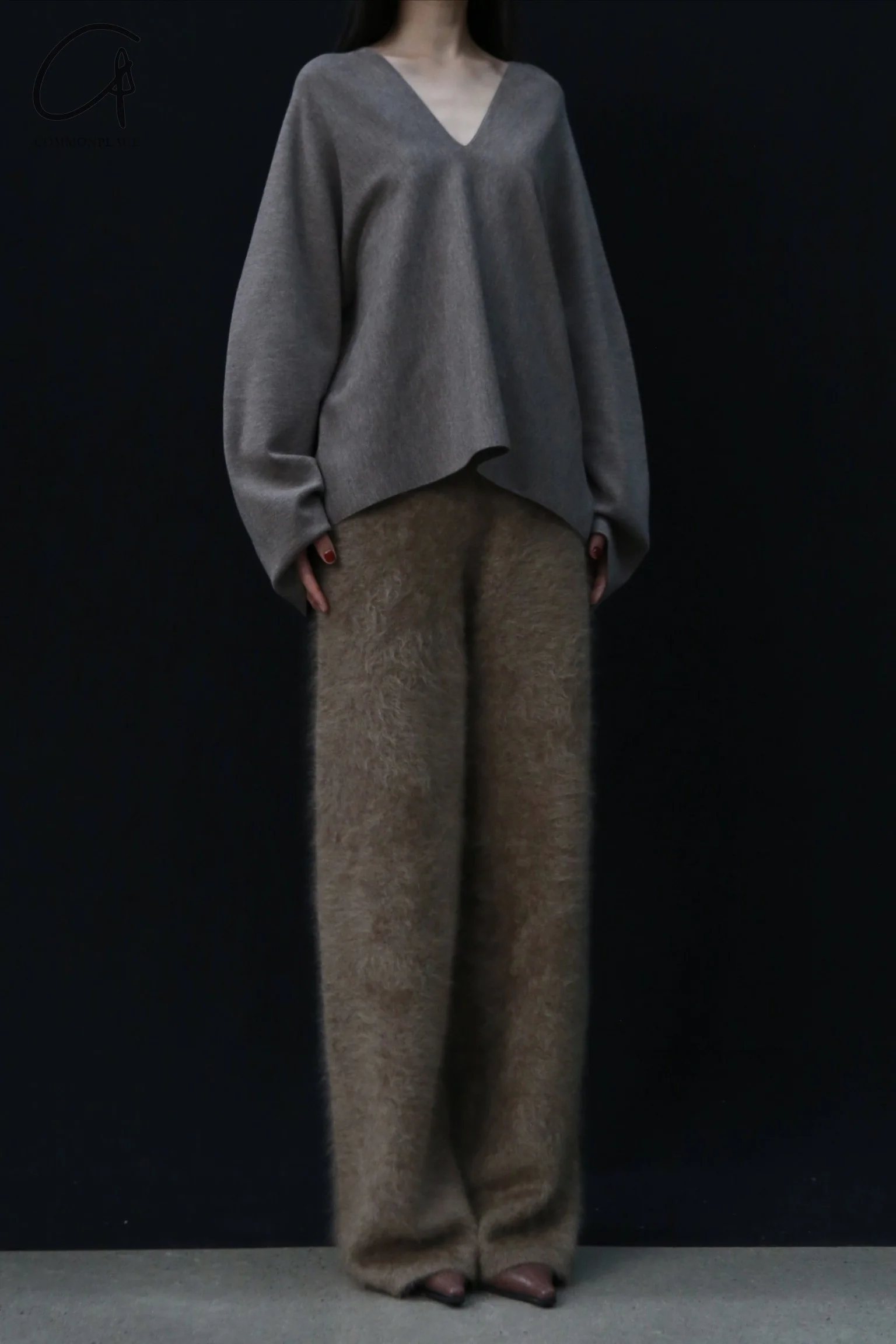 SWAYING 24 Autumn and Winter One-piece wool cardigan SW-SW24AW1T34-QZ Light brown SW-SW24AW1T32 - Image 2