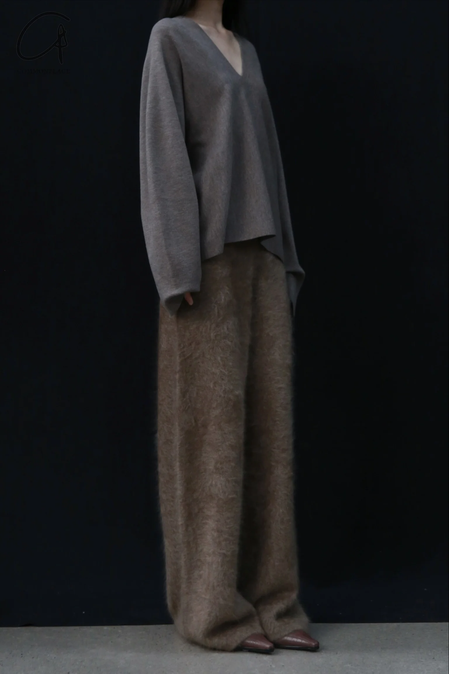 SWAYING 24 Autumn and Winter One-piece wool cardigan SW-SW24AW1T34-QZ Light brown SW-SW24AW1T32 - Image 3