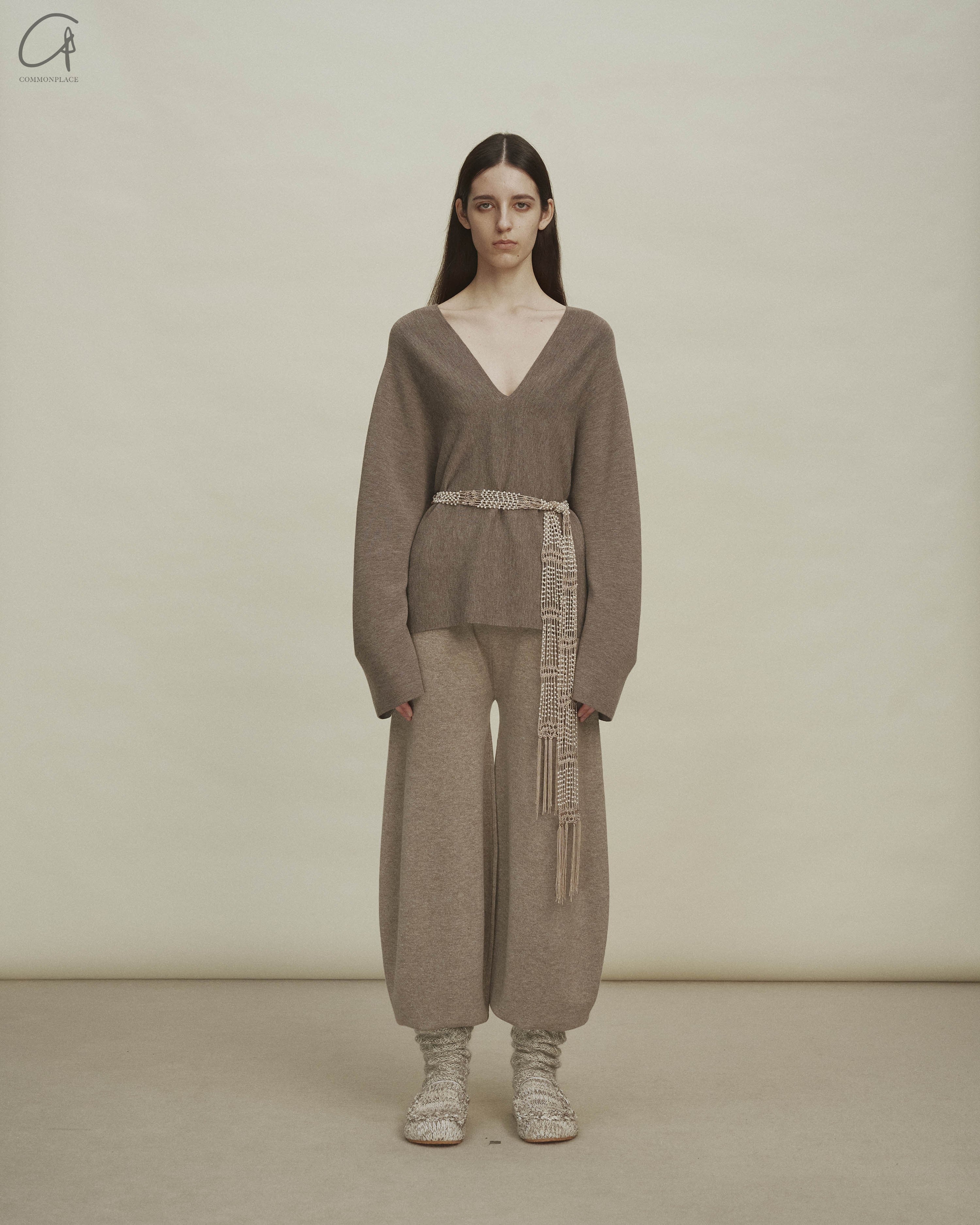 SWAYING 24 Autumn and Winter One-piece wool cardigan SW-SW24AW1T34-QZ Light brown SW-SW24AW1T32 - Image 9