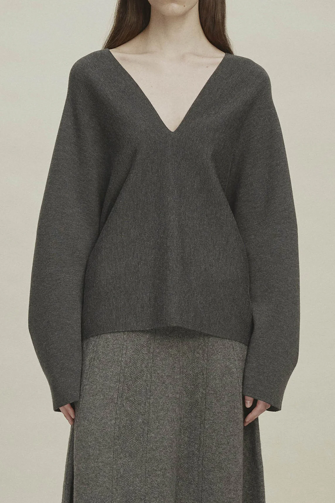 SWAYING 24 Autumn and Winter One-piece wool cardigan SW-SW24AW1T35-HH Black and gray SW-SW24AW1T32