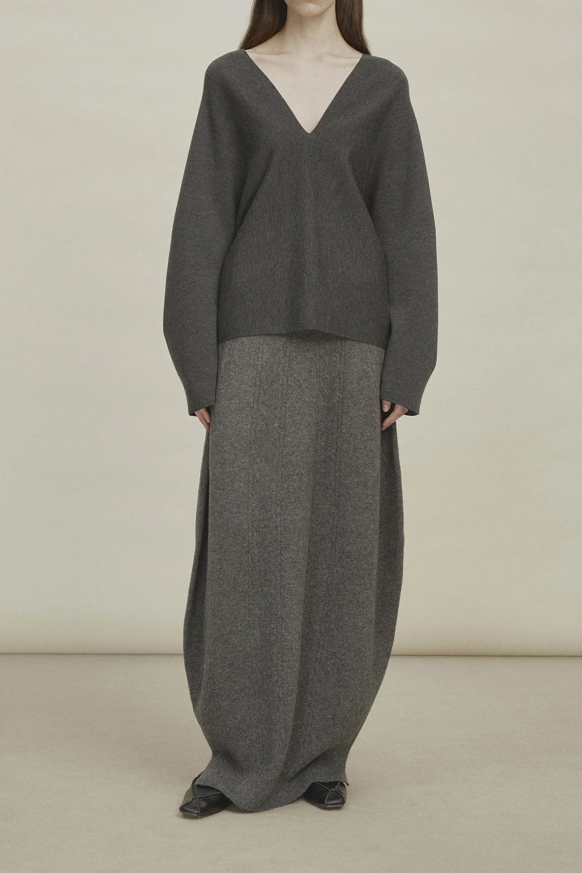 SWAYING 24 Autumn and Winter One-piece wool cardigan SW-SW24AW1T35-HH Black and gray SW-SW24AW1T32 - Image 2