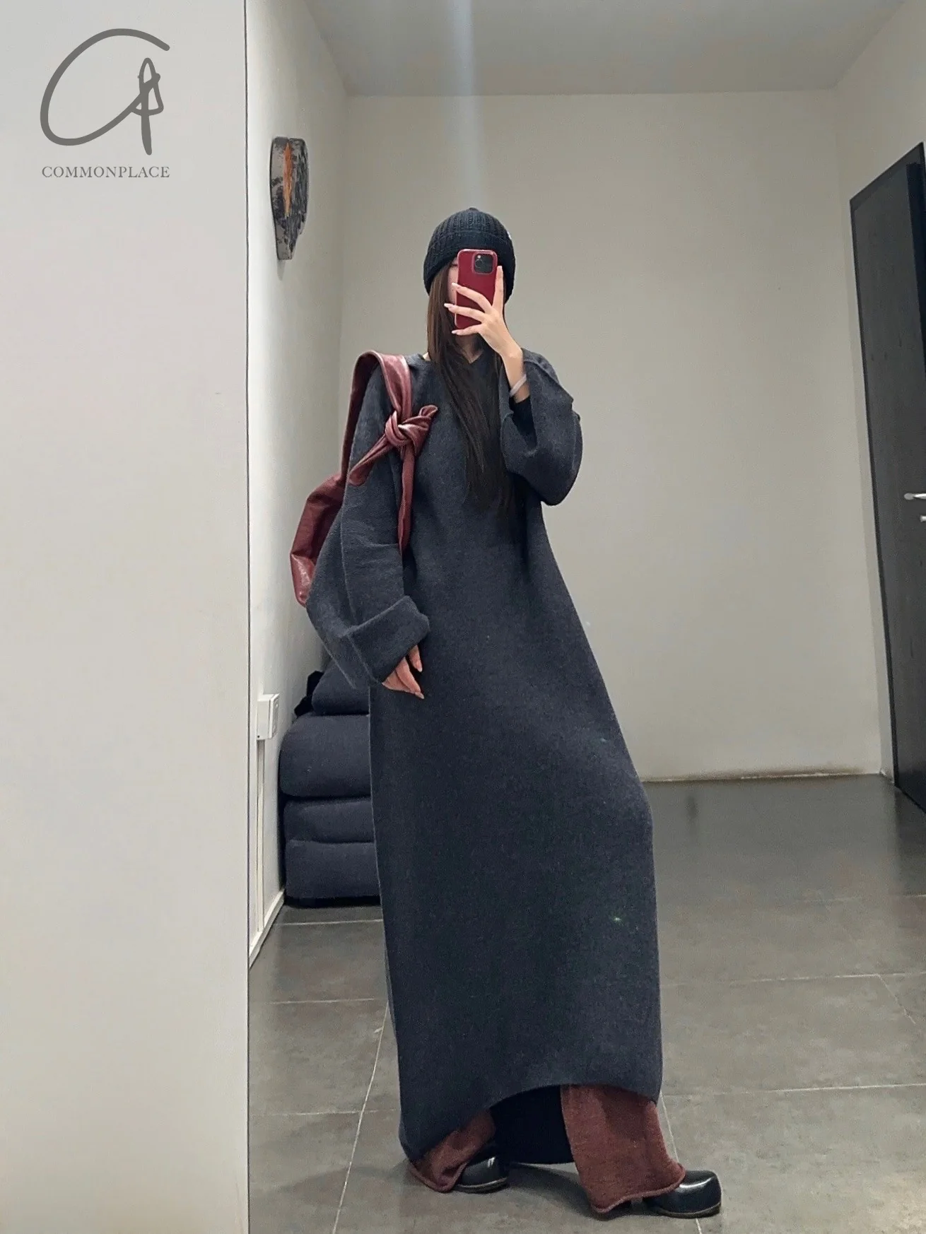 SWAYING 24 Autumn and Winter Seamless Strong Shrink Long Sleeve Dress SW-SW24AW2L13-SH Dark Gray SW-SW24AW2L12 - Image 10