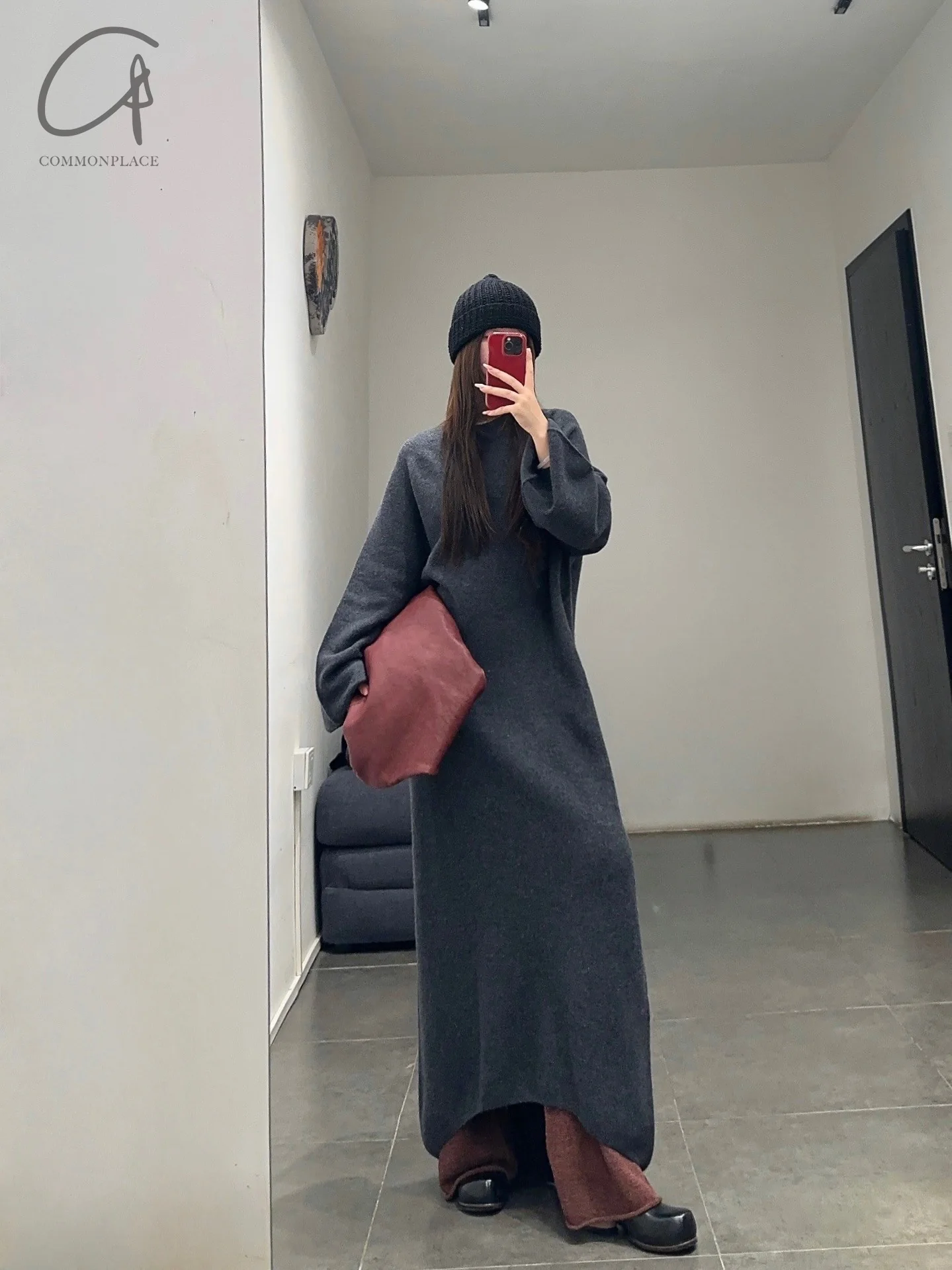SWAYING 24 Autumn and Winter Seamless Strong Shrink Long Sleeve Dress SW-SW24AW2L13-SH Dark Gray SW-SW24AW2L12 - Image 11