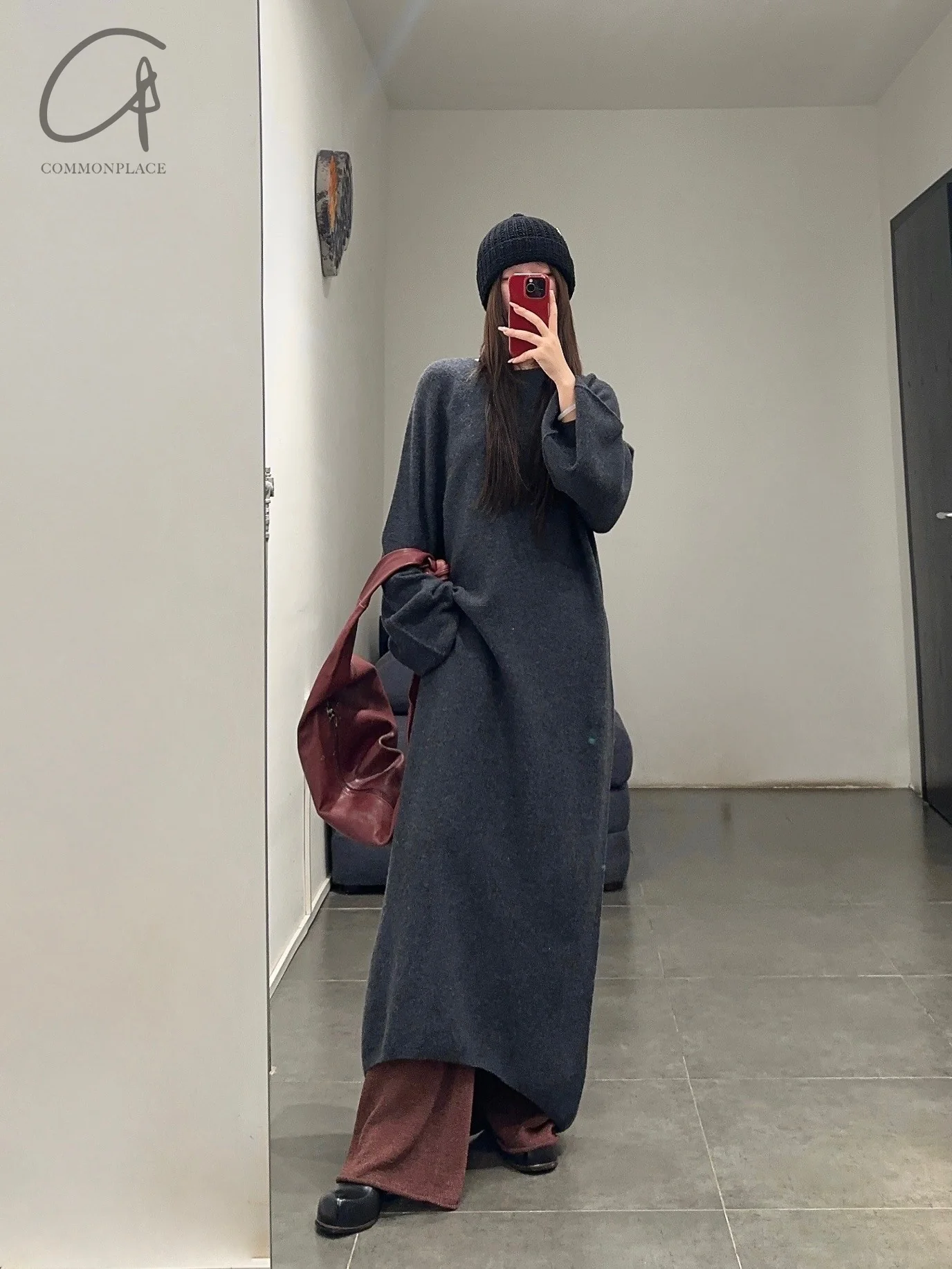 SWAYING 24 Autumn and Winter Seamless Strong Shrink Long Sleeve Dress SW-SW24AW2L13-SH Dark Gray SW-SW24AW2L12 - Image 12