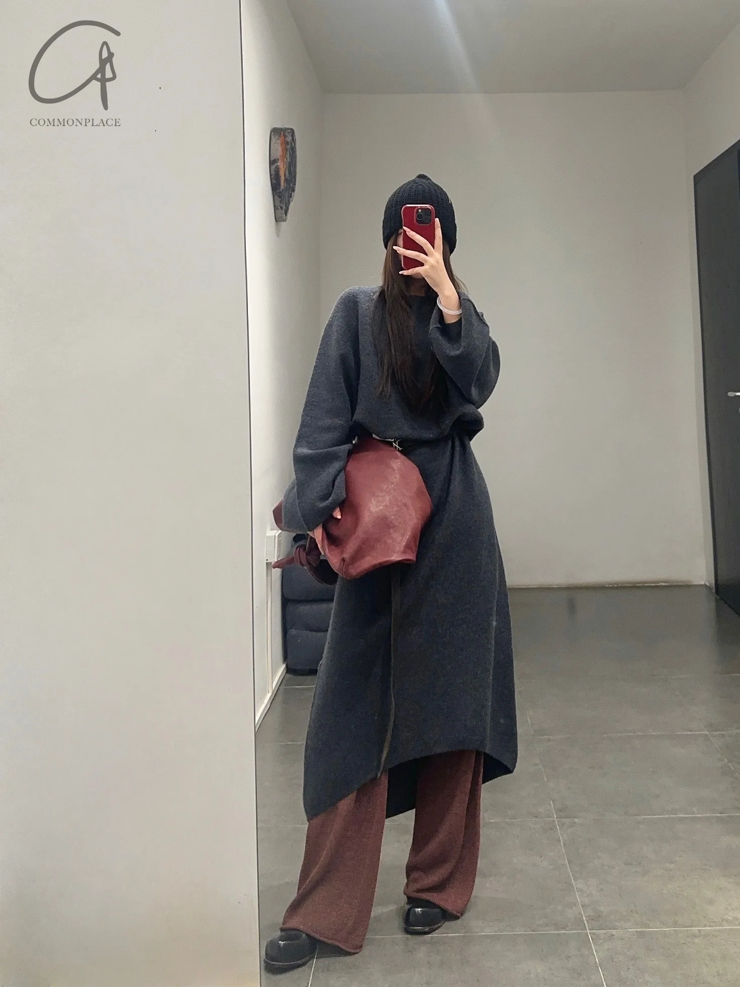 SWAYING 24 Autumn and Winter Seamless Strong Shrink Long Sleeve Dress SW-SW24AW2L13-SH Dark Gray SW-SW24AW2L12 - Image 13