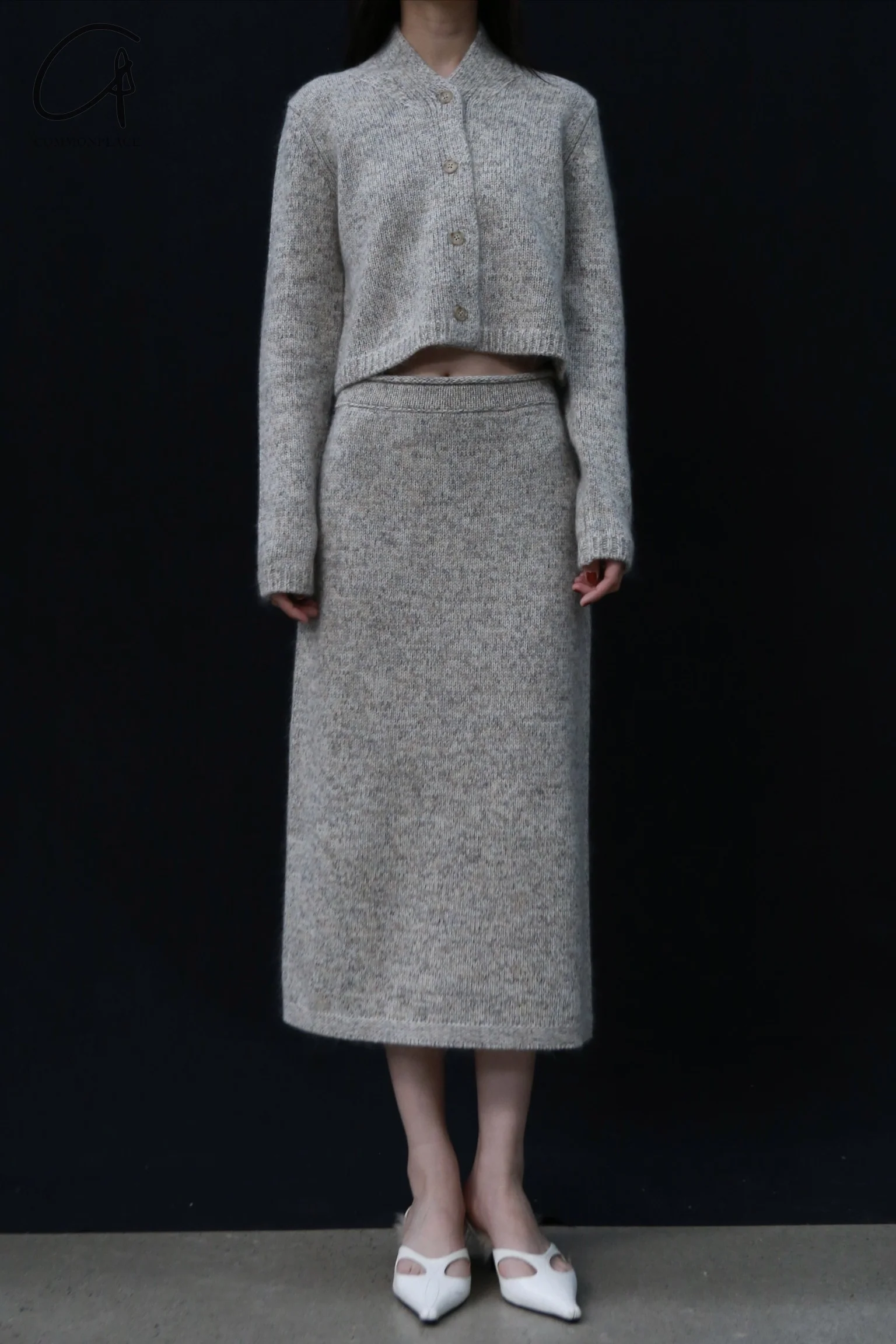 SWAYING 24 Autumn and Winter Thick Seamless Straight Skirt SW-SW24AW3B03-QH Light Gray SW-SW24AW3B02 - Image 5