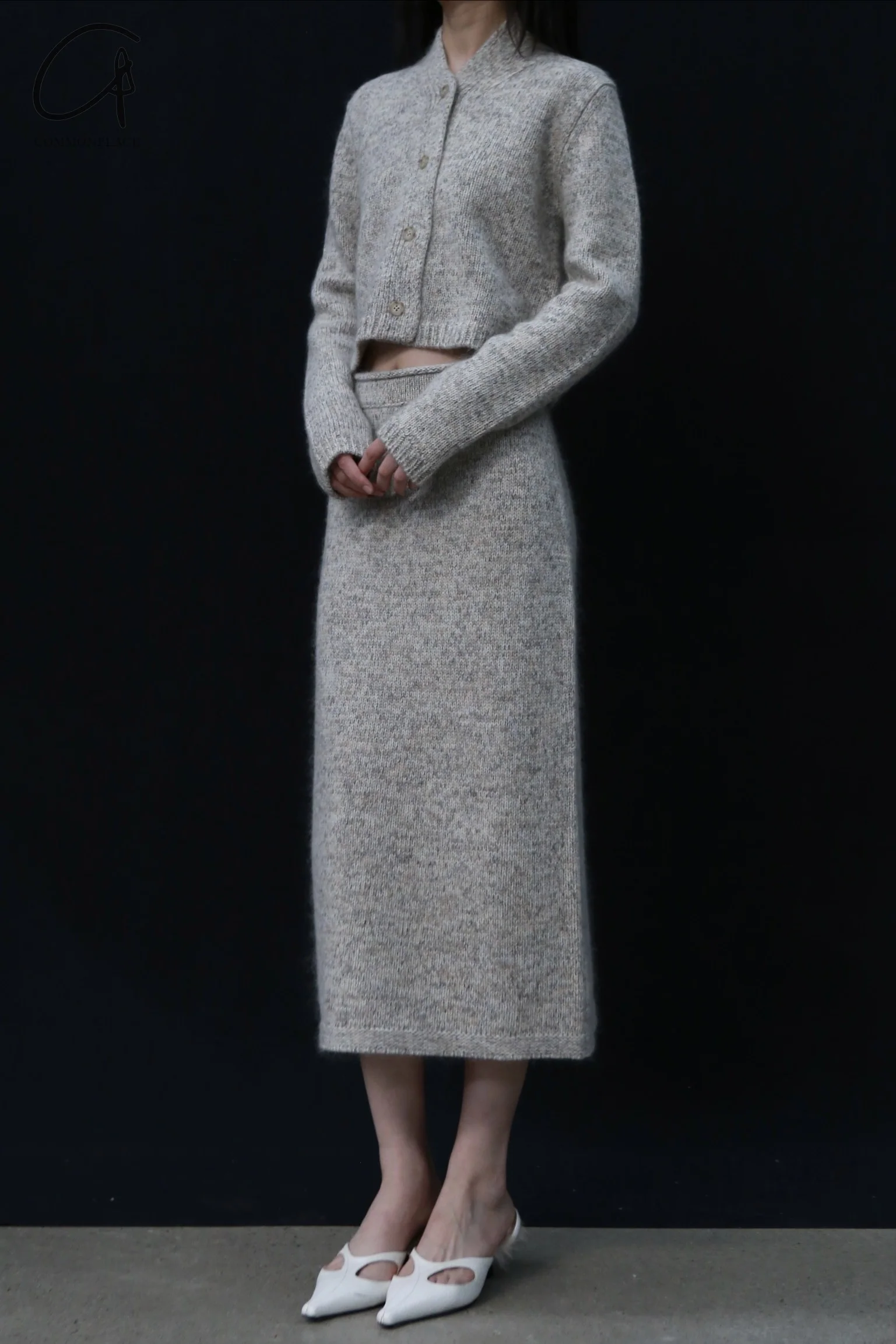 SWAYING 24 Autumn and Winter Thick Seamless Straight Skirt SW-SW24AW3B03-QH Light Gray SW-SW24AW3B02 - Image 7