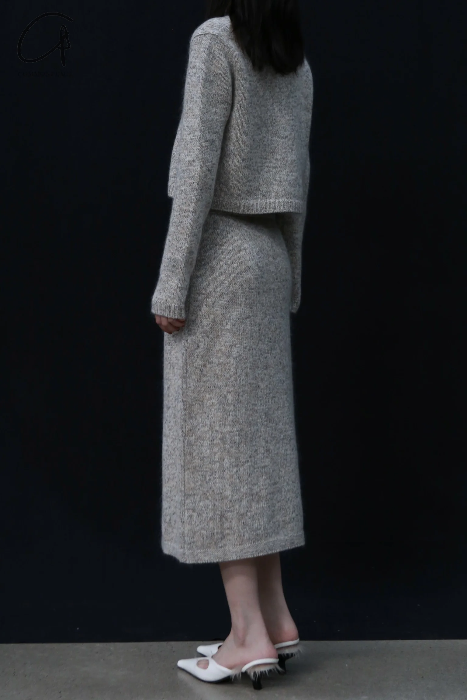 SWAYING 24 Autumn and Winter Thick Seamless Straight Skirt SW-SW24AW3B03-QH Light Gray SW-SW24AW3B02 - Image 8