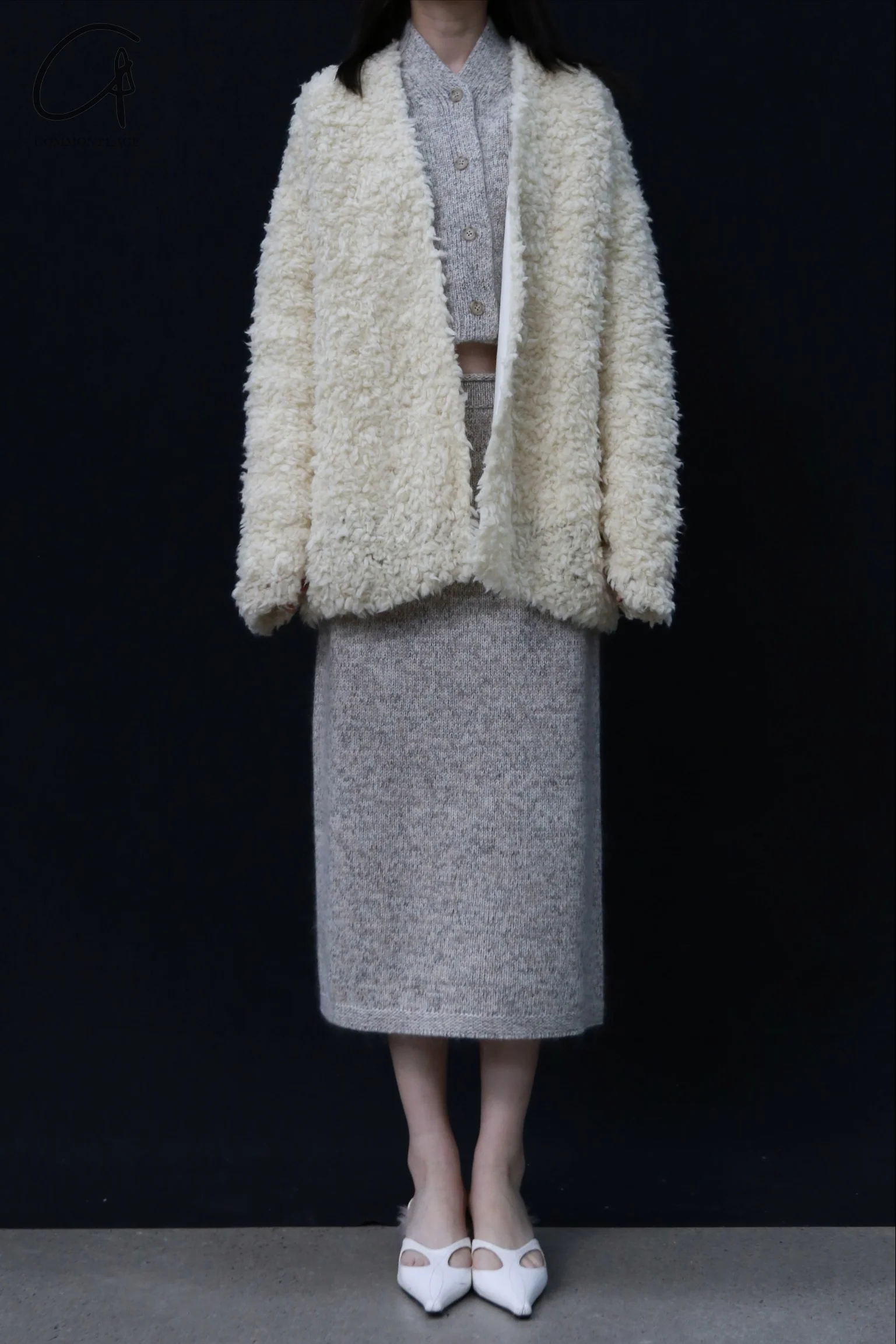 SWAYING 24 Autumn and Winter Thick Seamless Straight Skirt SW-SW24AW3B03-QH Light Gray SW-SW24AW3B02 - Image 9