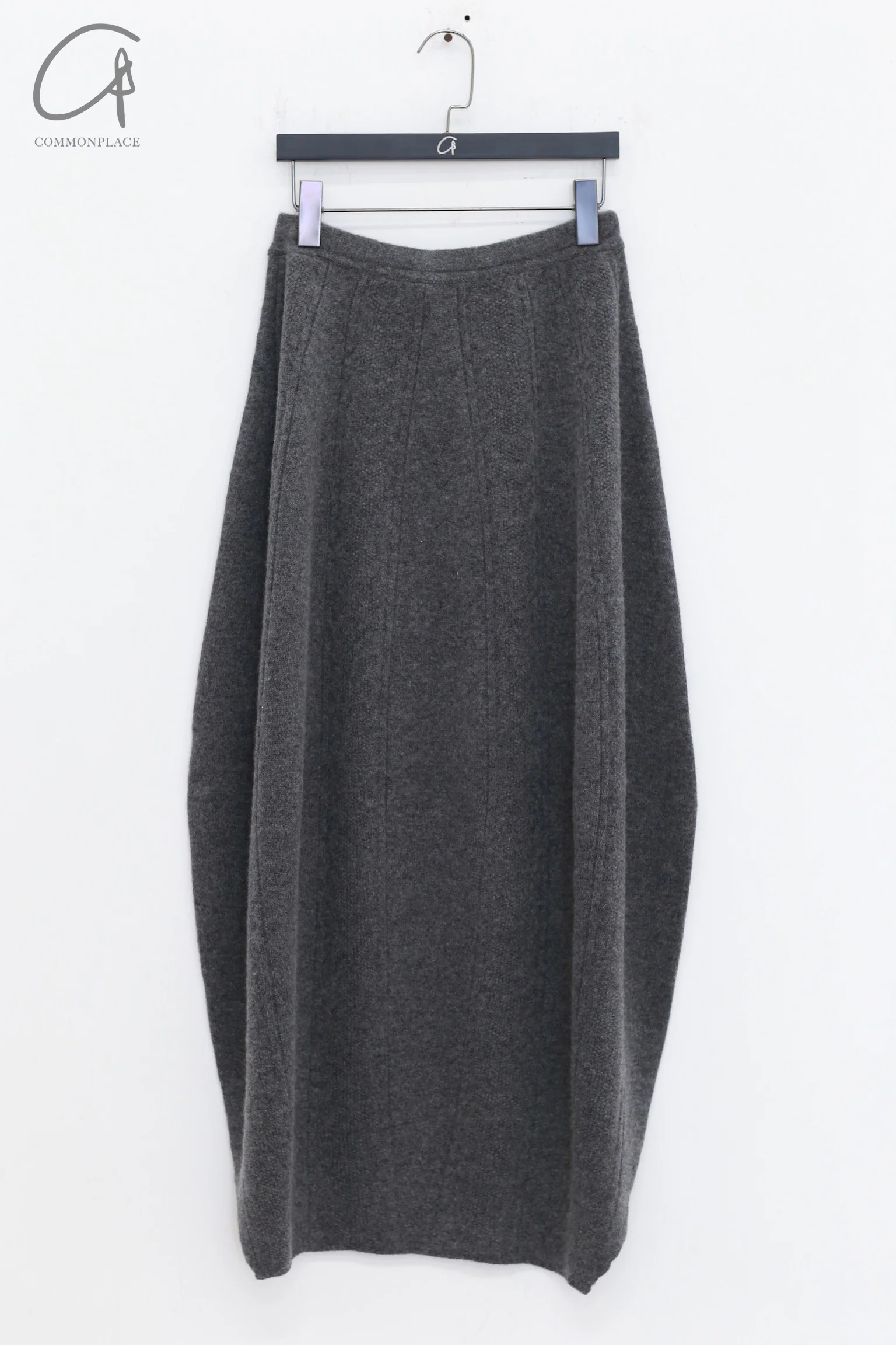 SWAYING 24 Autumn and Winter Wool Velvet Blended Cocoon Long Skirt SW-SW24AW3B13-SHENHUI Dark Gray SW-SW24AW3B11