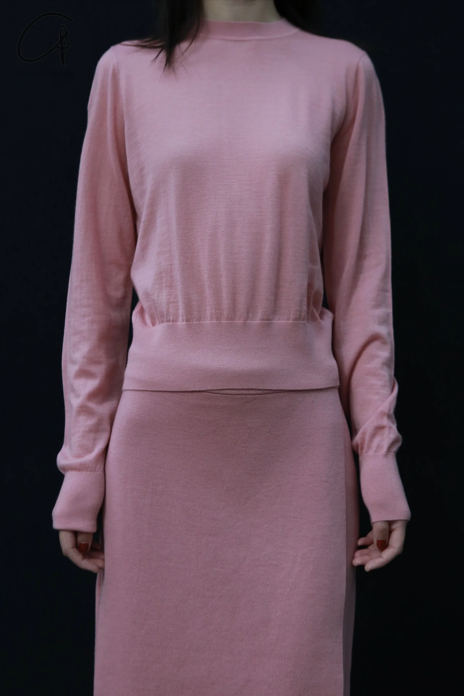 SWAYING 24 Autumn and Winter Wrap-around Wool A-line Skirt SW-SW24AW3B08-FEN Pink SW24AW3B09 SW24AW3B08 - Image 3
